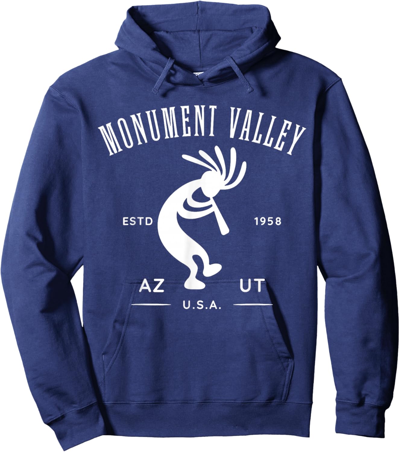 Monument Valley Arizona Utah USA Dancing Kokopelli Design Hoodie - Hoodie | Navy