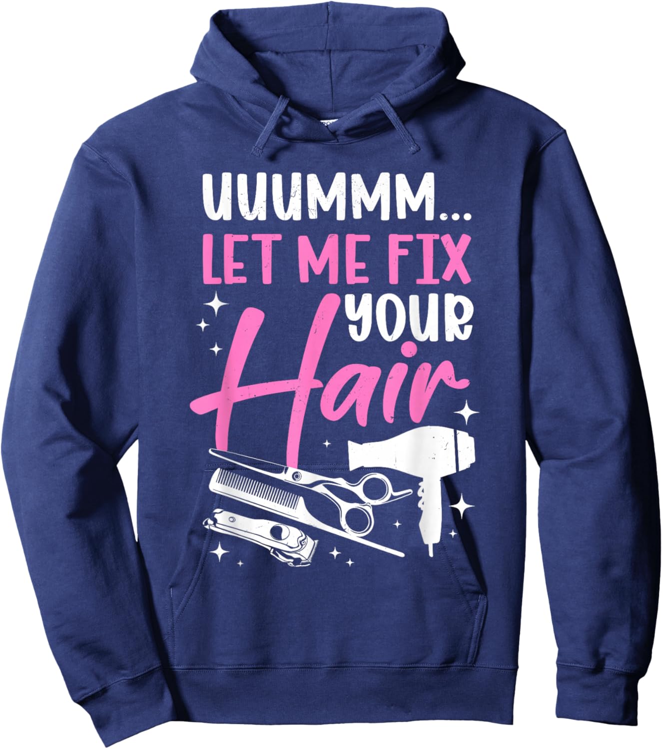 Funny Hairstylist Art Women Barber Hairdresser Hoodie - Hoodie | Navy
