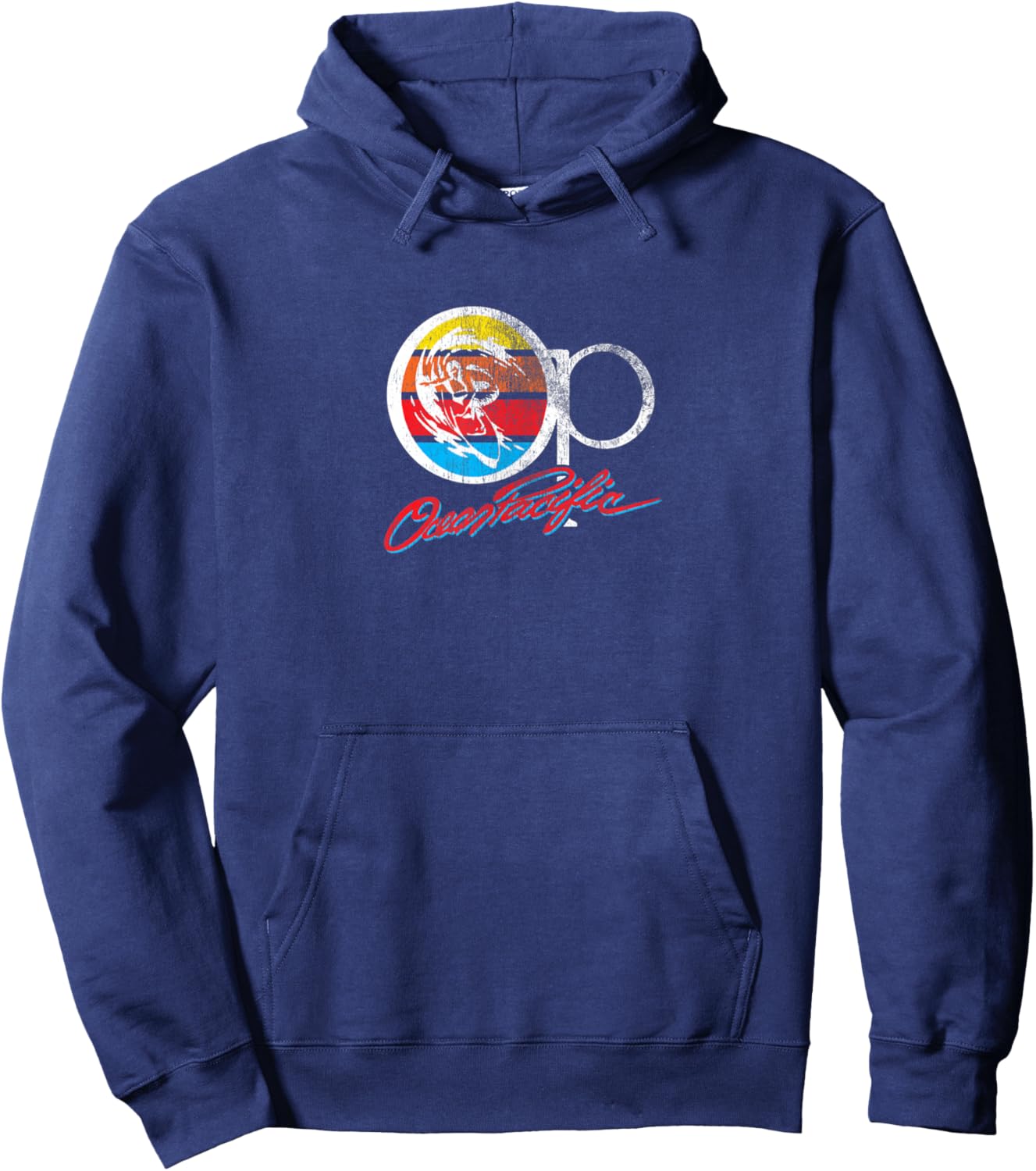 Op Ocean Vintage Pacific Ocean Beach Sun Palm Trees Retro Hoodie - Hoodie | Navy