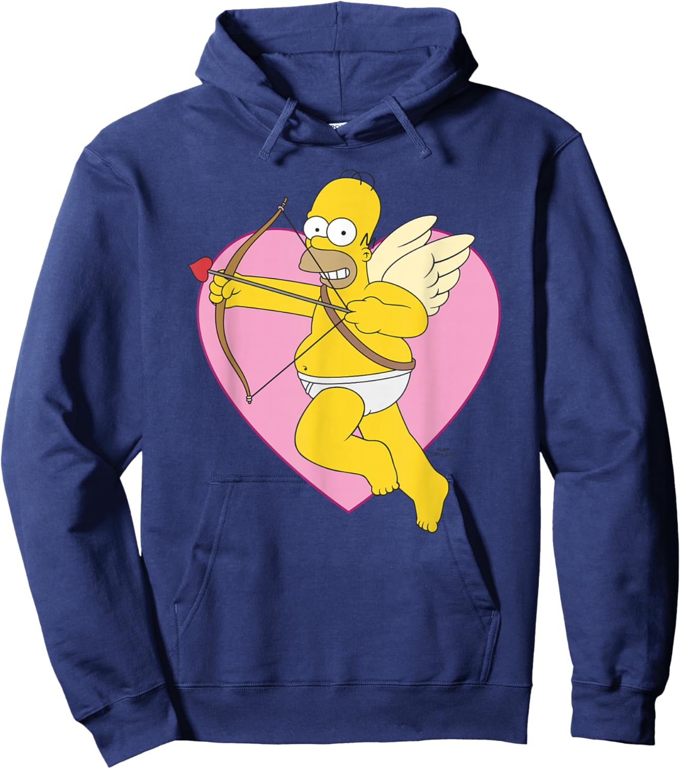 The Simpsons Valentine's Day Cupid Homer Heart Portrait Hoodie - Hoodie | Navy