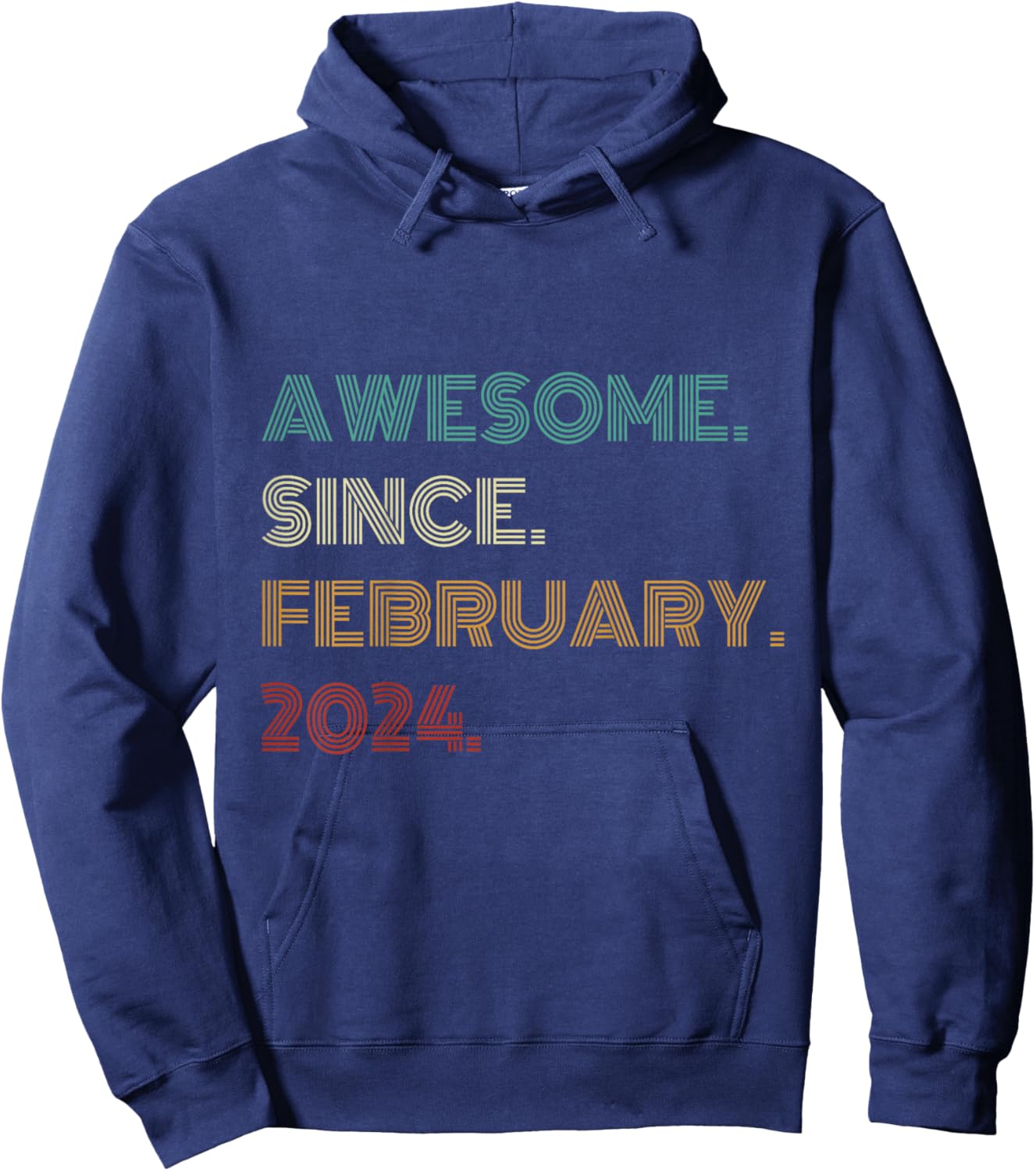 Kids 2 Years Old Awesome Since February 2024 2nd Birthday Hoodie - Hoodie | Navy
