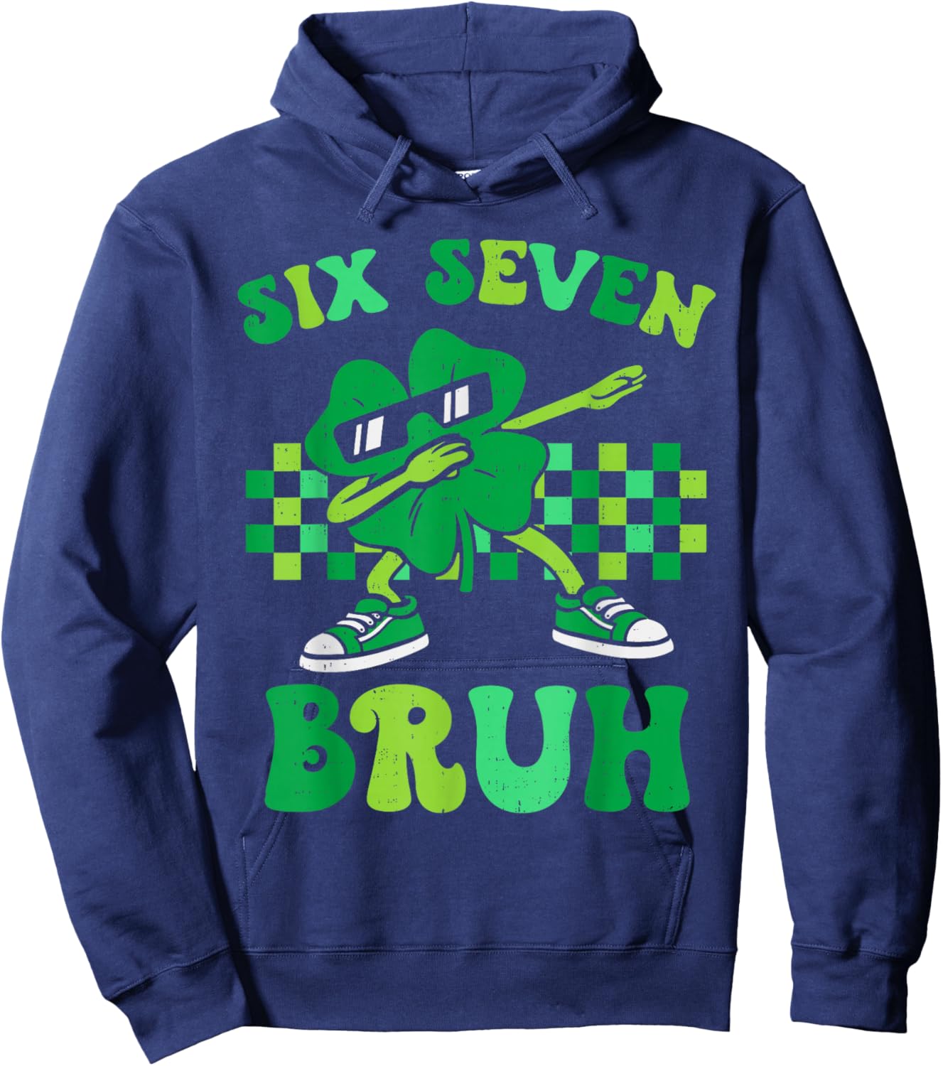 Six Seven Bruh 67 Meme St Patricks Day for Boys Youth Kids Hoodie - Hoodie | Navy