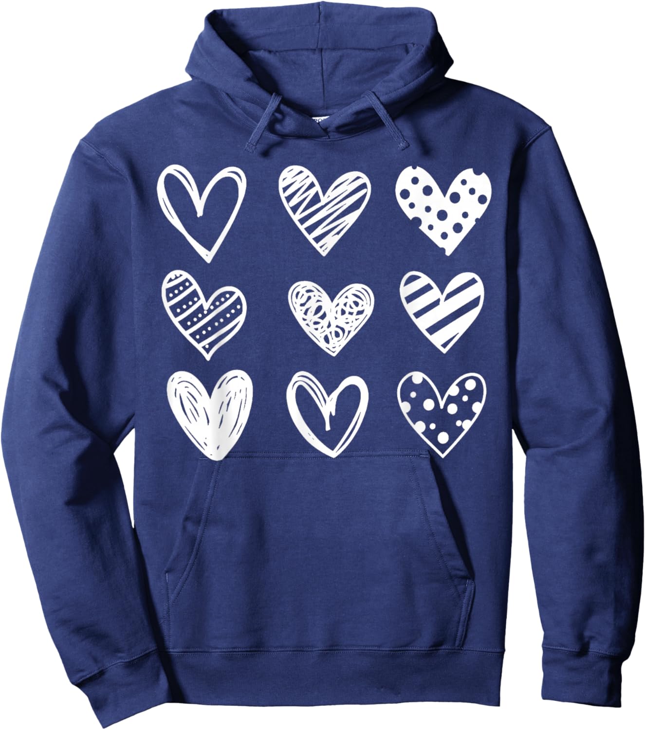 Couple Heart Valentines Day Shirt Women Kids Hoodie - Hoodie | Navy