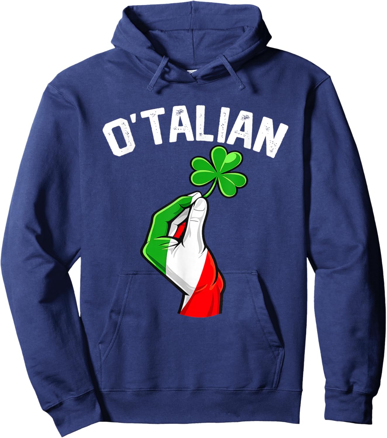 st Patrick's Day O'Talian Shamrock Italy Flag Clover Hoodie - Hoodie | Navy