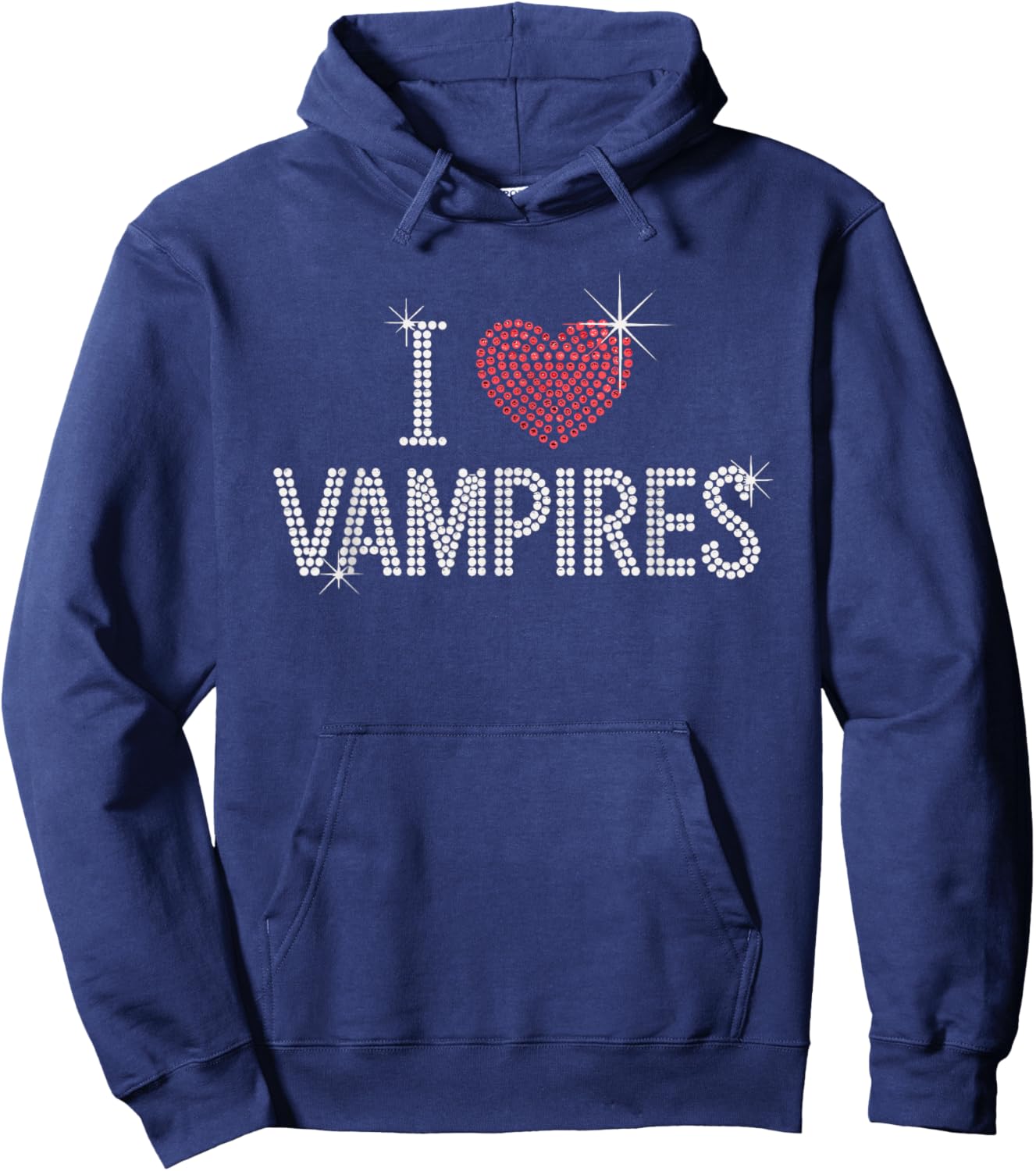 I Love Vampires Cute Halloween Hoodie - Hoodie | Navy