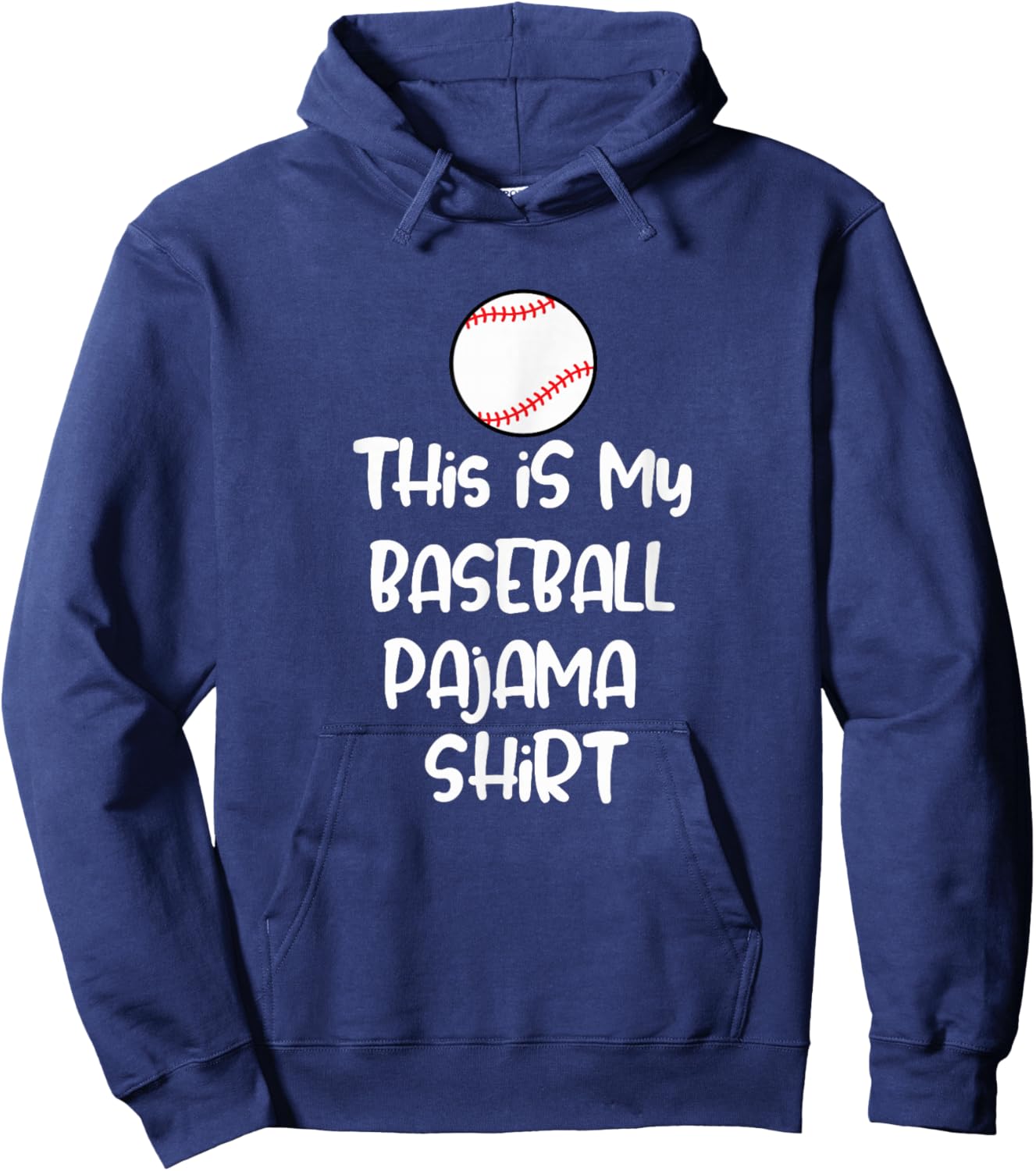 This is My Baseball Pajama Shirt for Players Teens Boys Girl Hoodie - Hoodie | Navy