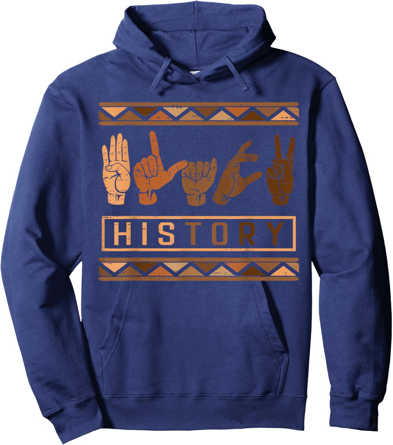 Black History Sign Language ASL Melanin African Women Girl Hoodie - Hoodie | Navy
