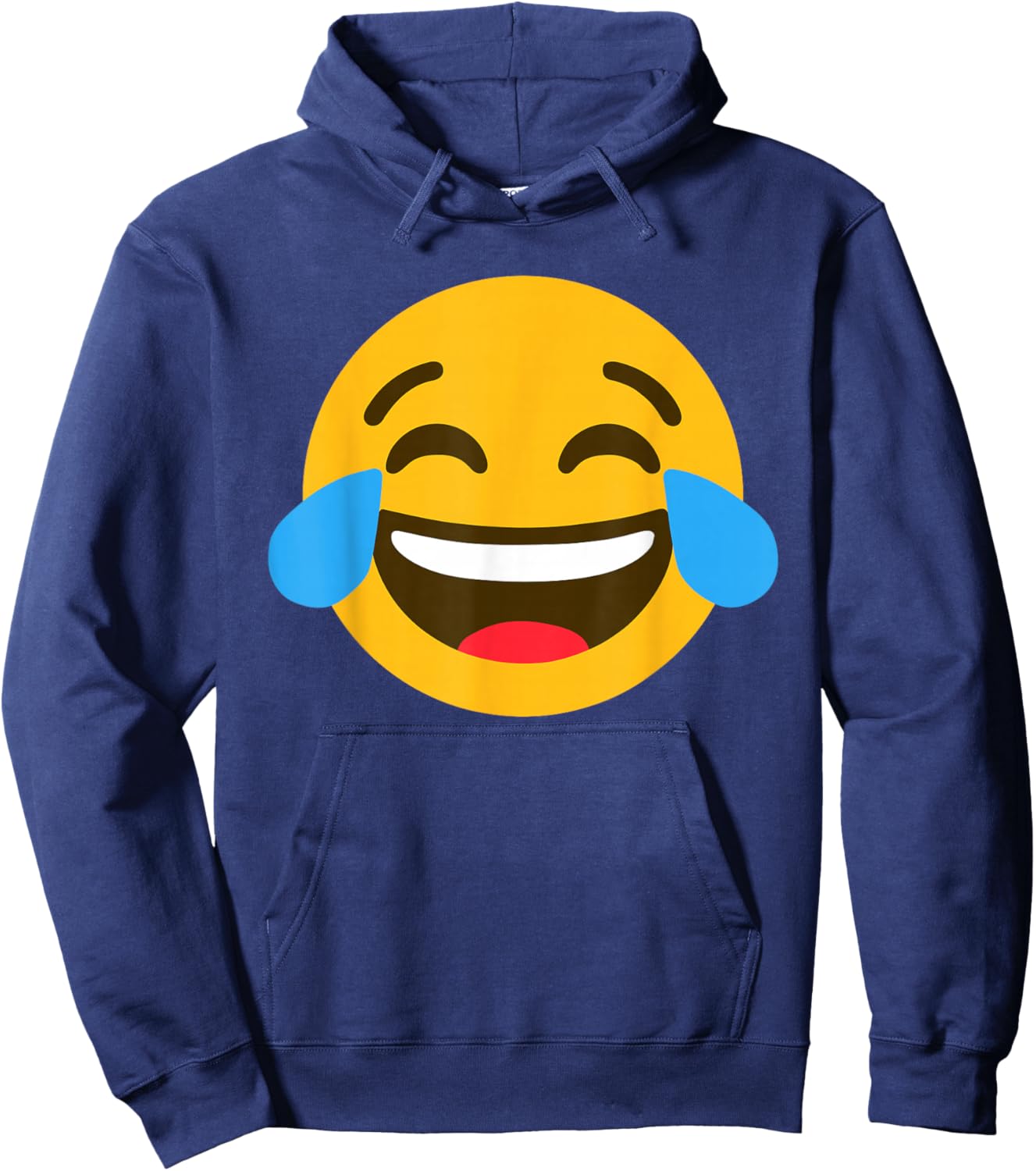 Funny Emoticon Laughing Tears Face with Tears Humor Meme Hoodie - Hoodie | Navy