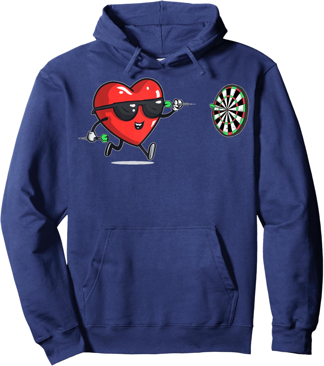 Darts Heart Player Dart Valentine's Day Sunglasses Hoodie - Hoodie | Navy
