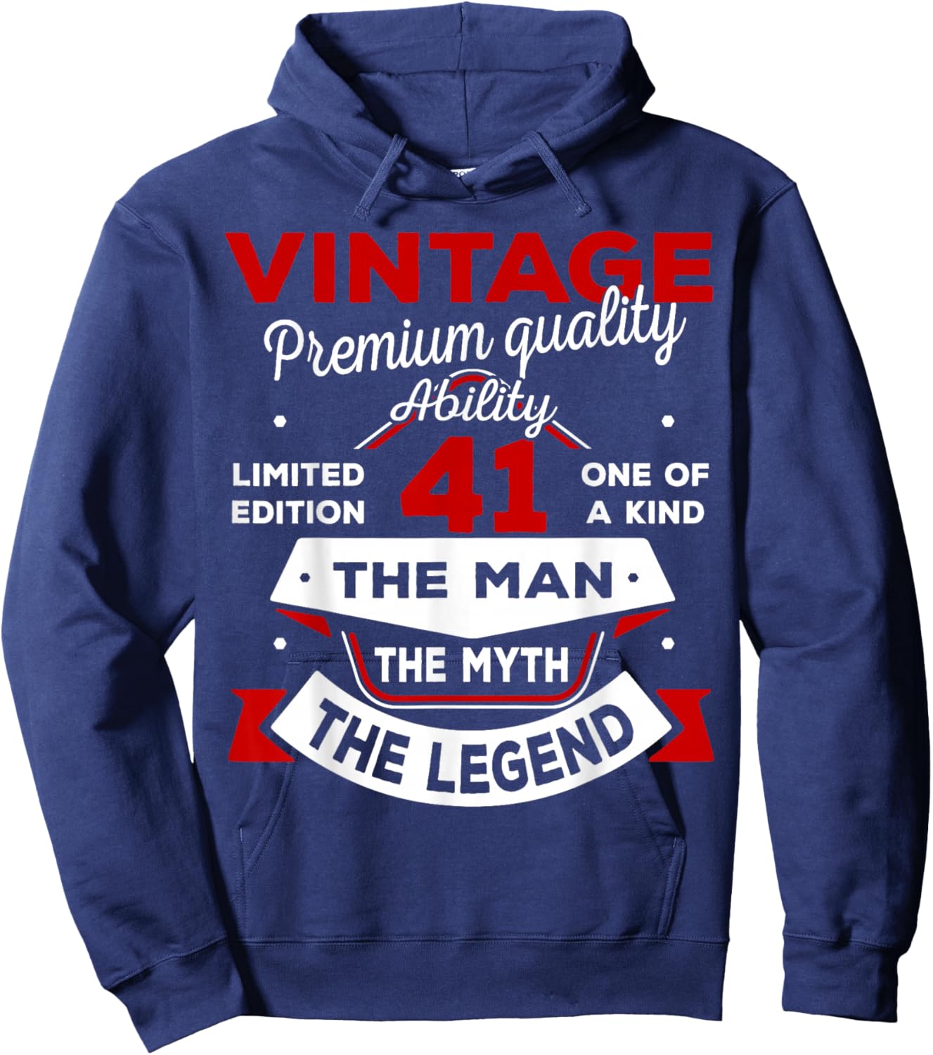41st Birthday Gift Man Myth Legend 1985 41 Years Old Hoodie - Hoodie | Navy