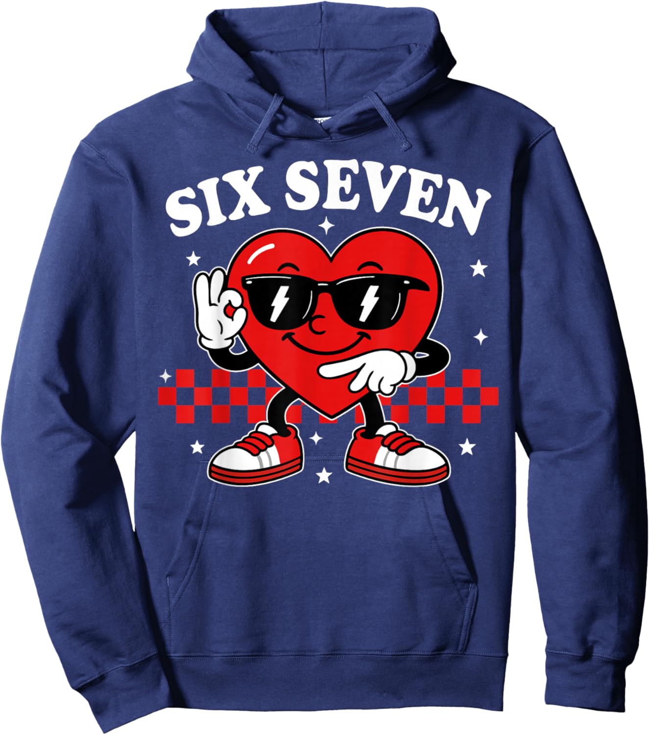 67 Valentine Heart Six Seven 6 7 Meme Valentines Day Kids Hoodie - Hoodie | Navy