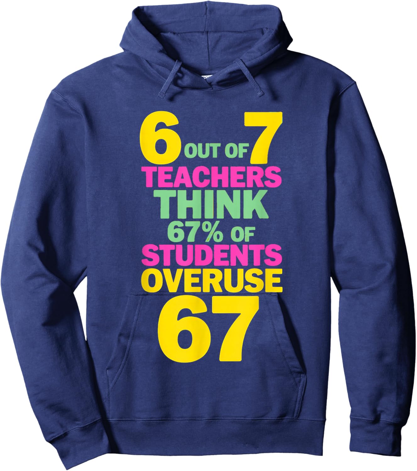 Teacher 6 7 Overuse 6-7 Hoodie - Hoodie | Navy