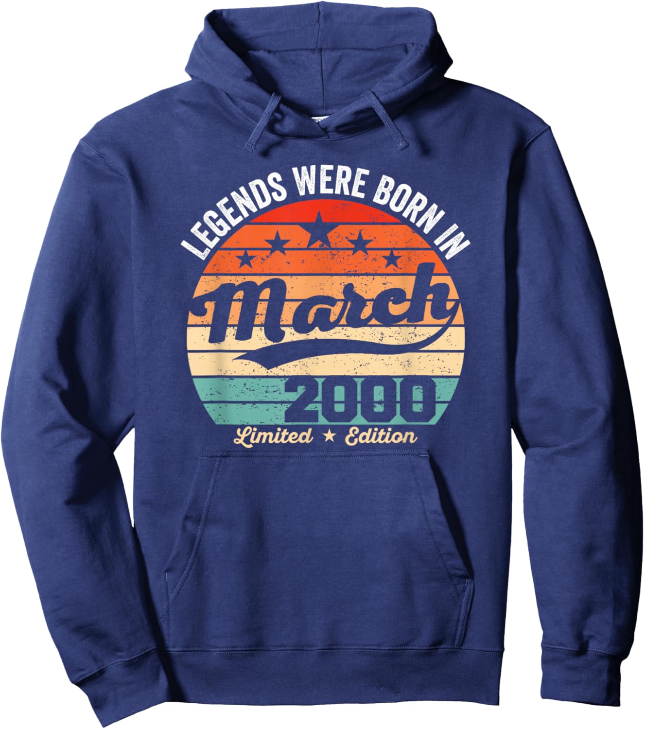 Vintage 26th Birthday Legends were Born in March 2000 Hoodie - Hoodie | Navy
