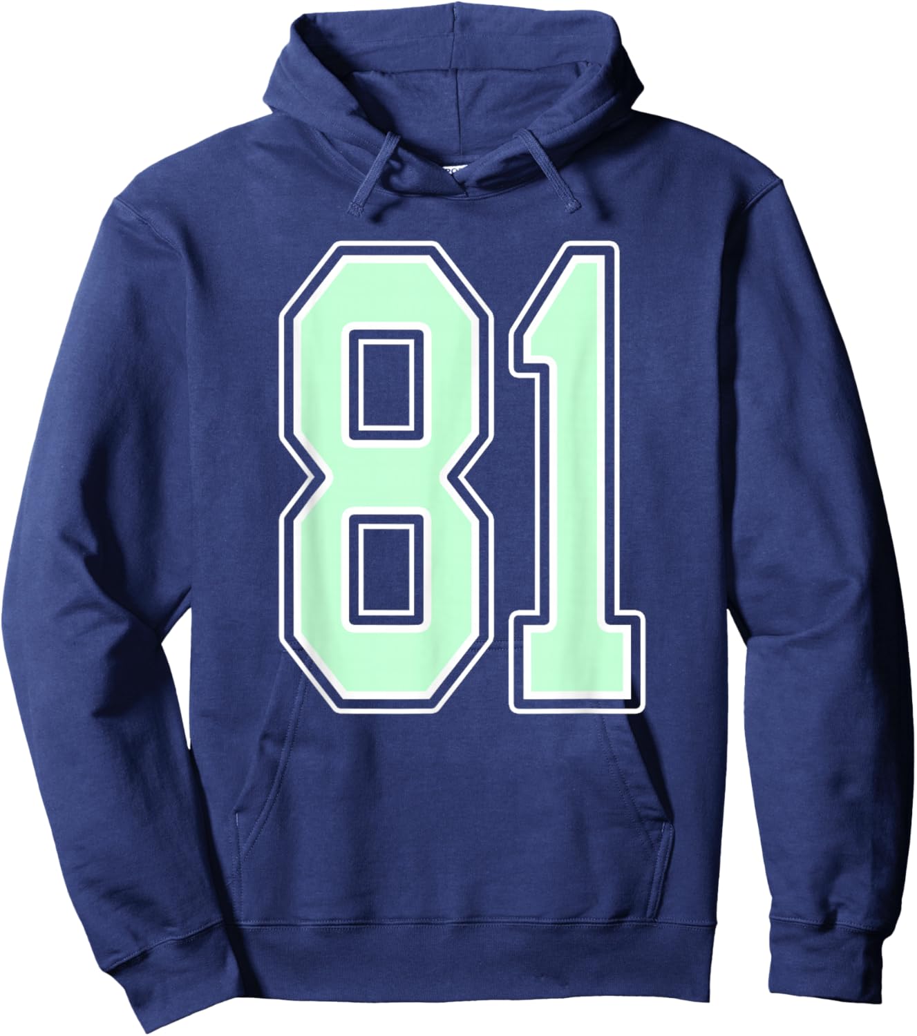 Cute Mint Green Number 81 Jersey Player Uniform #81 Fan Hoodie - Hoodie | Navy