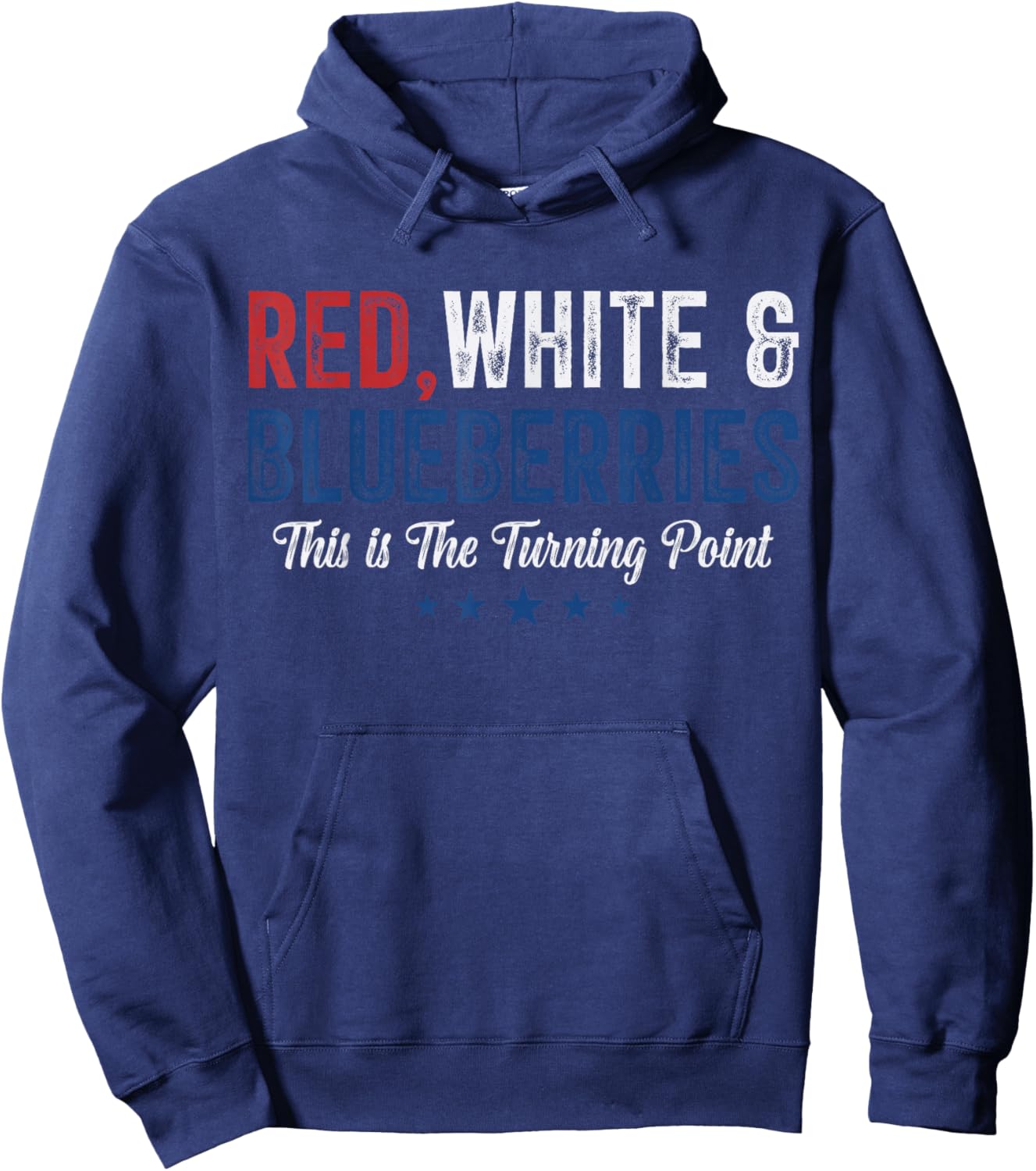 Red White and Blueberries Patriotic Freedom Pun Hoodie - Hoodie | Navy