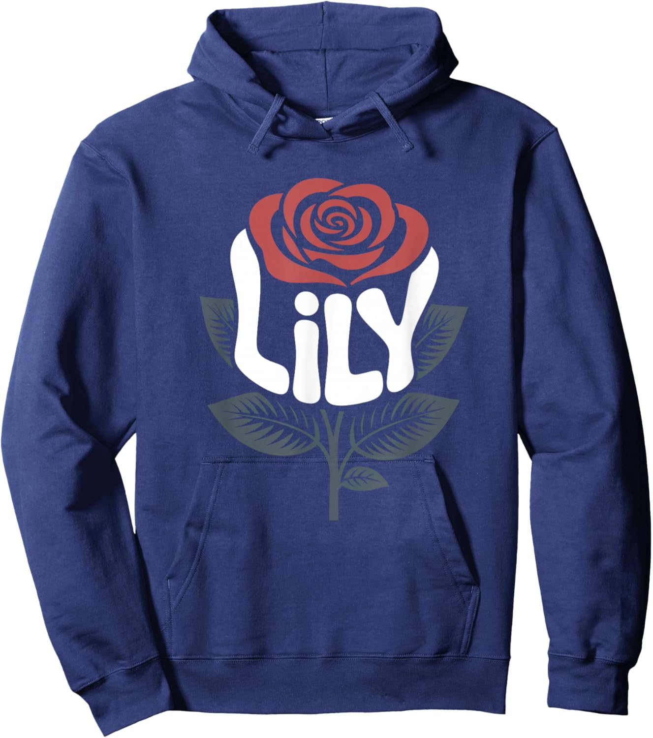 Lily Retro Rose Floral Name Vintage Flower Love Lily Hoodie - Hoodie | Navy