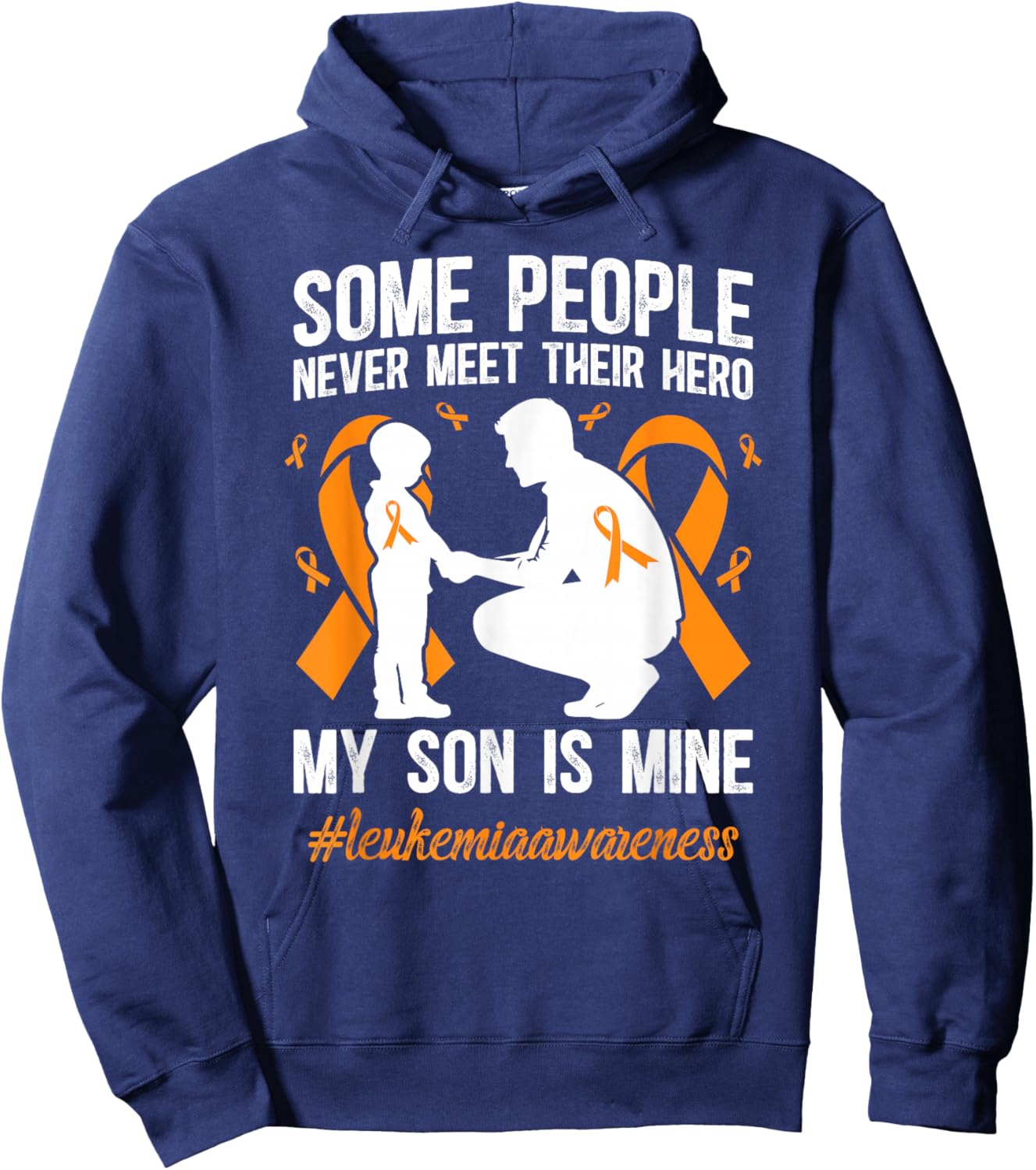 Leukemia Awareness Proud Leukemia Dad of A Leukemia Warrior Hoodie - Hoodie | Navy