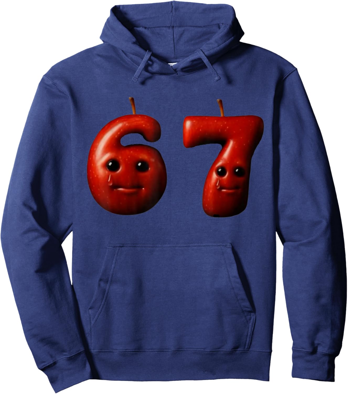 Funny 67 Silly AI Apple gen z Meme BrainRot Humor Hoodie - Hoodie | Navy
