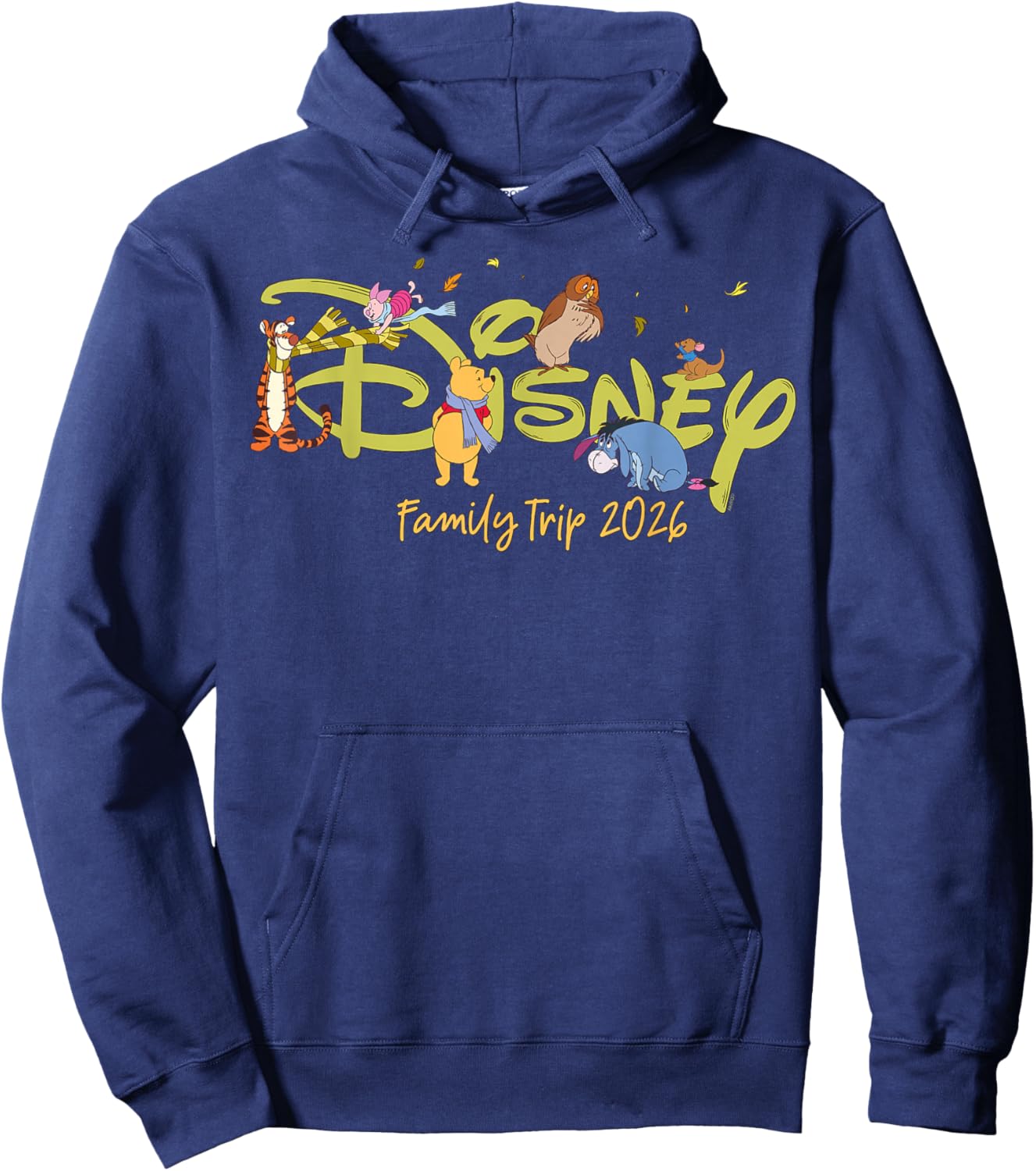 Disney Winnie The Pooh & Friends Logo Family Trip 2026 Hoodie - Hoodie | Navy