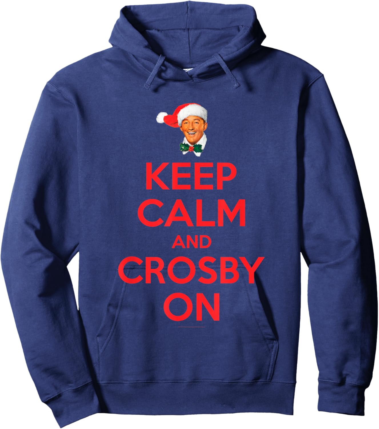Official Bing Crosby Keep Calm and Crosby On Music Hoodie - Hoodie | Navy