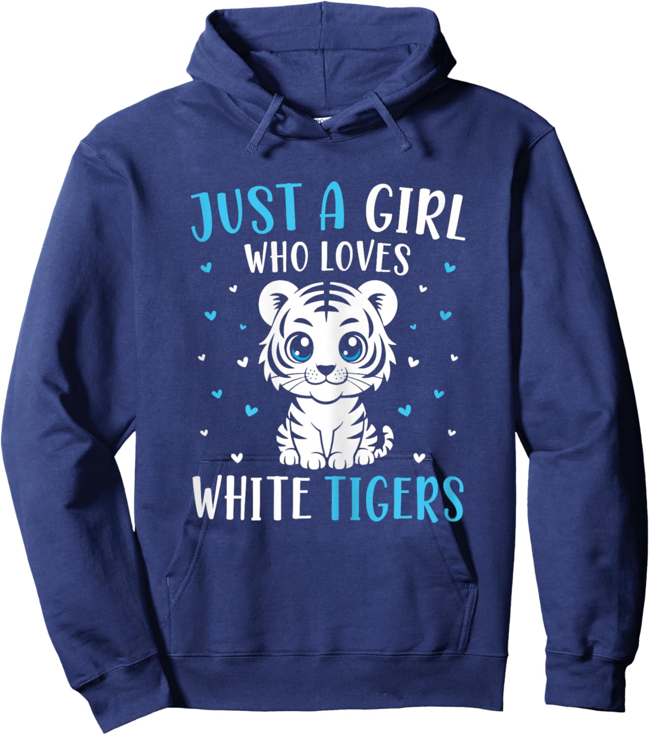 Just A Girl Who Loves White Tigers Cute Tiger Cub Hoodie - Hoodie | Navy