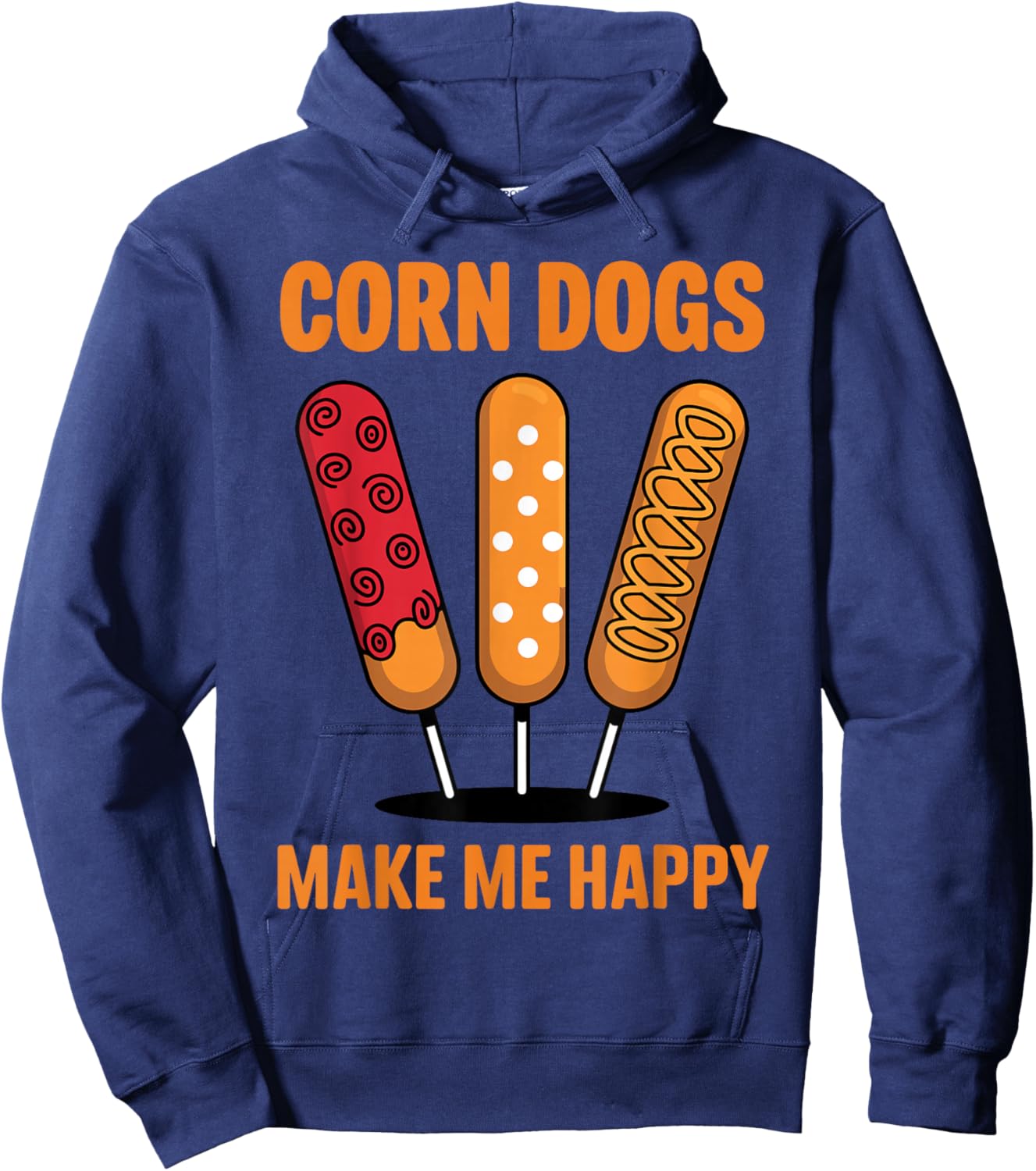 Cool Corn Dog Novelty Women Adult Corn Dog Lover Hoodie - Hoodie | Navy