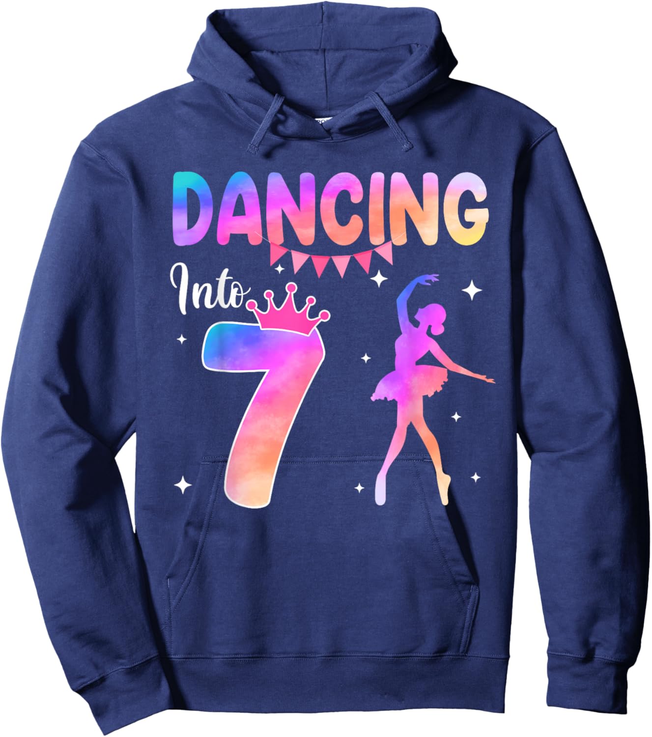 7 Years Old Ballet Dancer 7th Birthday Ballerina Party Hoodie - Hoodie | Navy