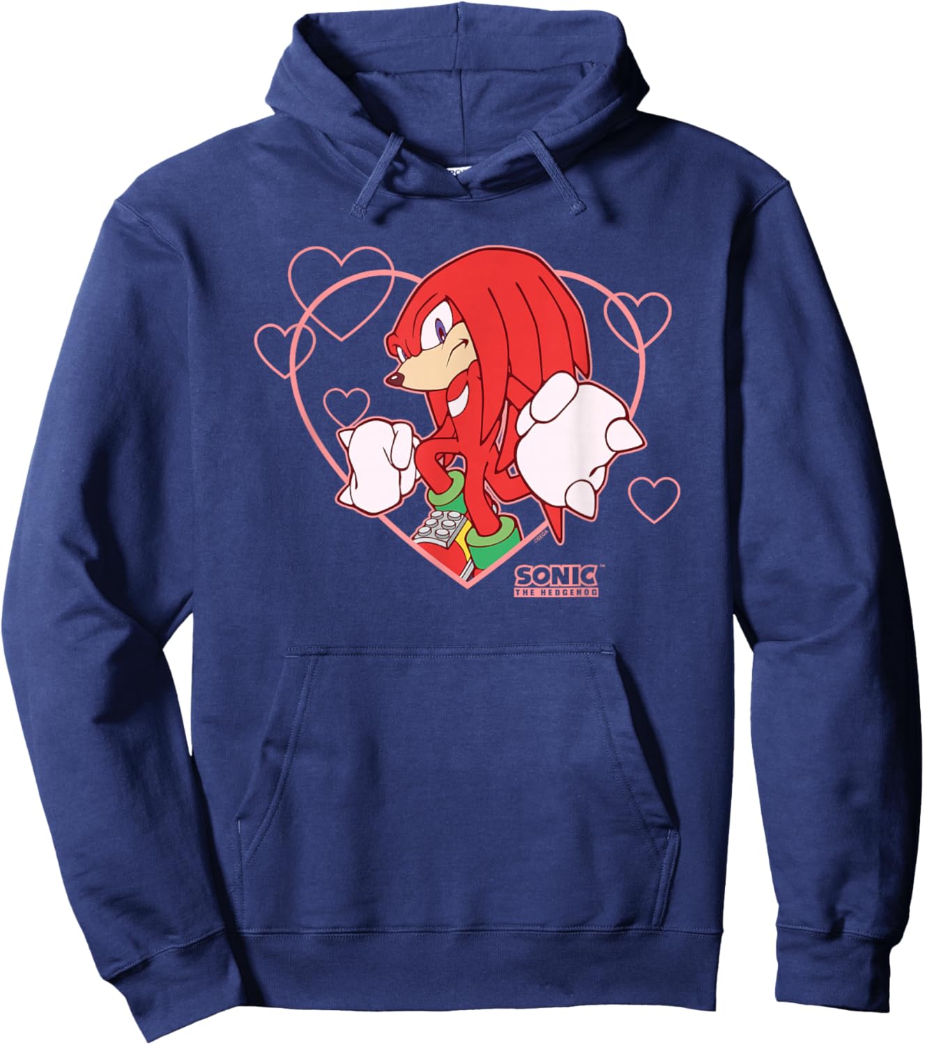 Sonic The Hedgehog Valentine's Day Knuckles Heart Portrait Hoodie - Hoodie | Navy