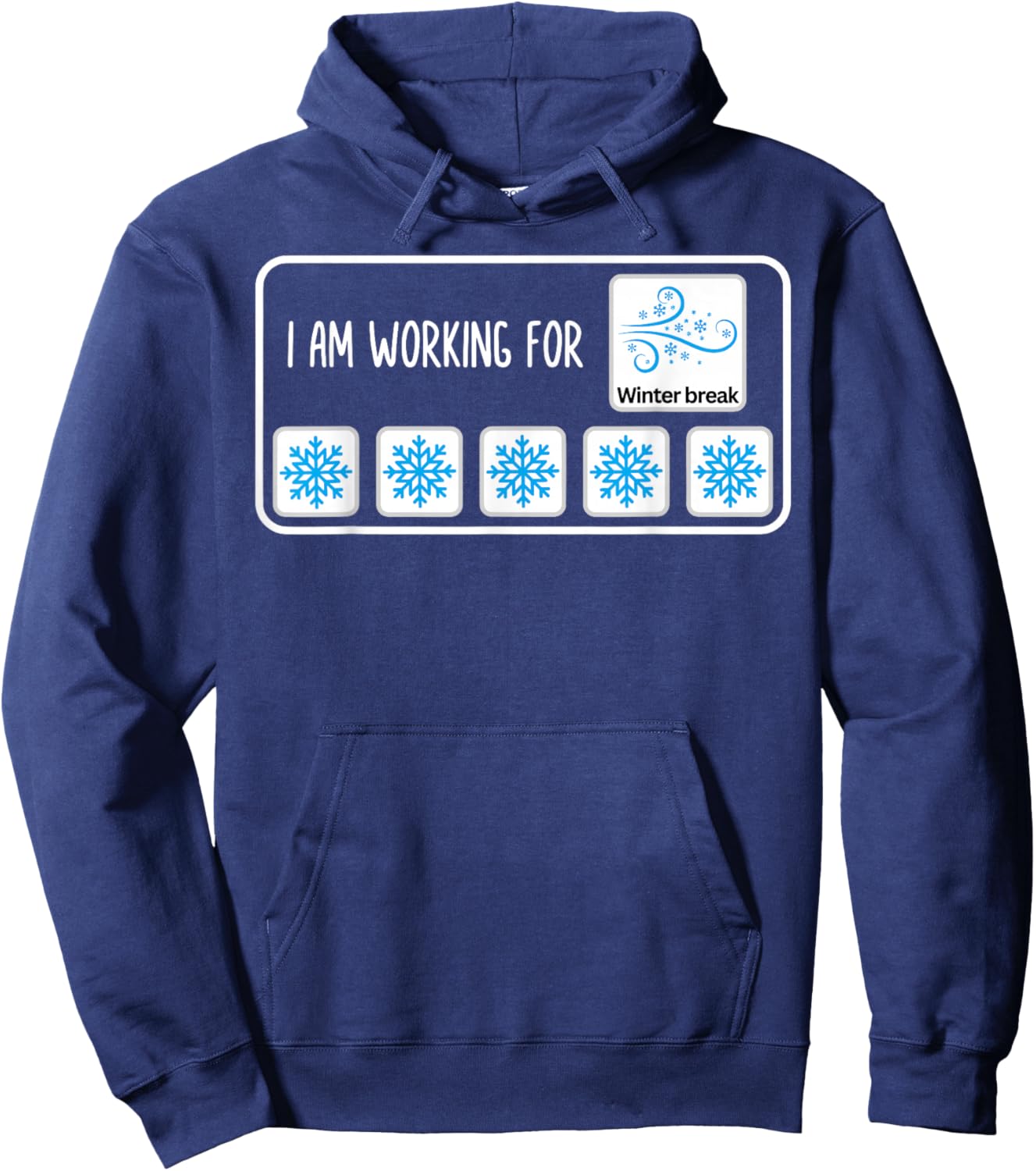 I Am Working for Winter Break Christmas SPED Teacher Xmas Hoodie - Hoodie | Navy