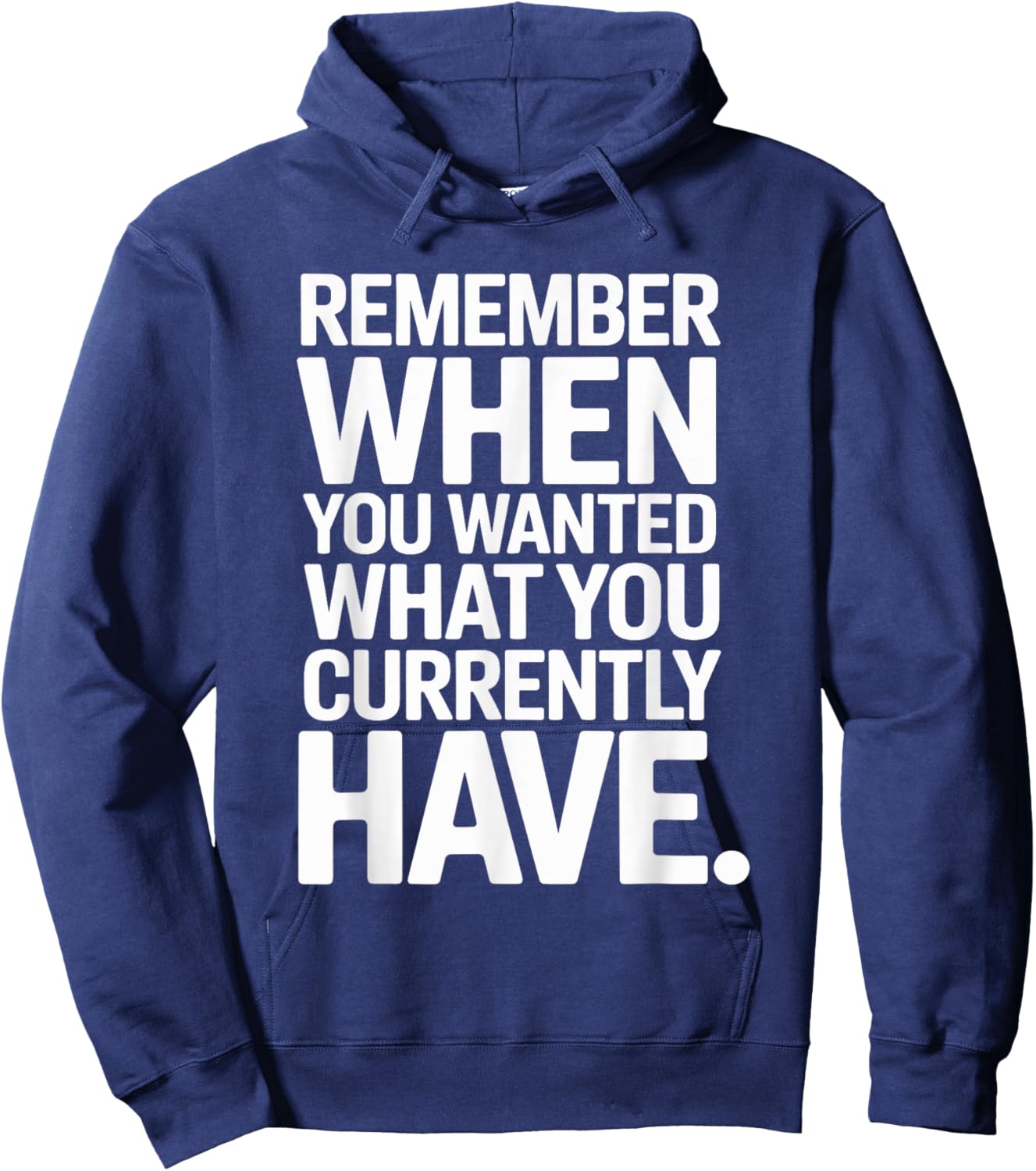 Remember When You Wanted What You Currently Have Gratitude Hoodie - Hoodie | Navy