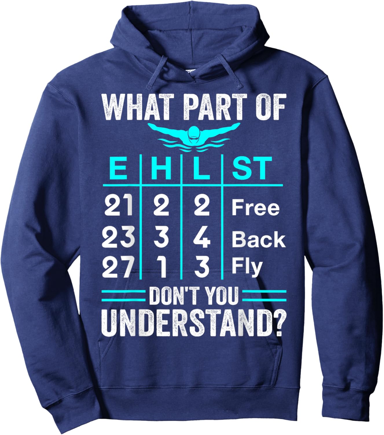 Swimming Swimmer What Part Don't You Understand Swim Team Hoodie - Hoodie | Navy