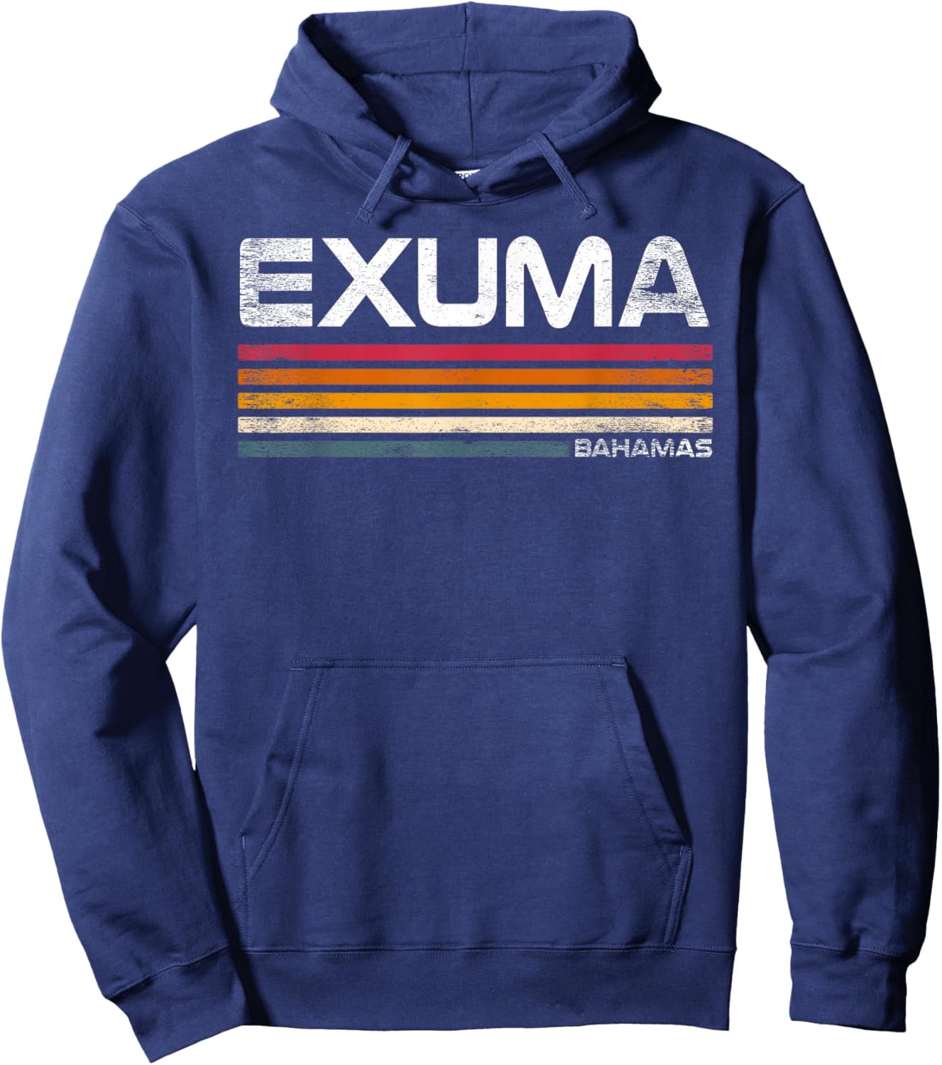 Exuma Bahamas Retro Design Exuma Caribbean Island Hoodie - Hoodie | Navy