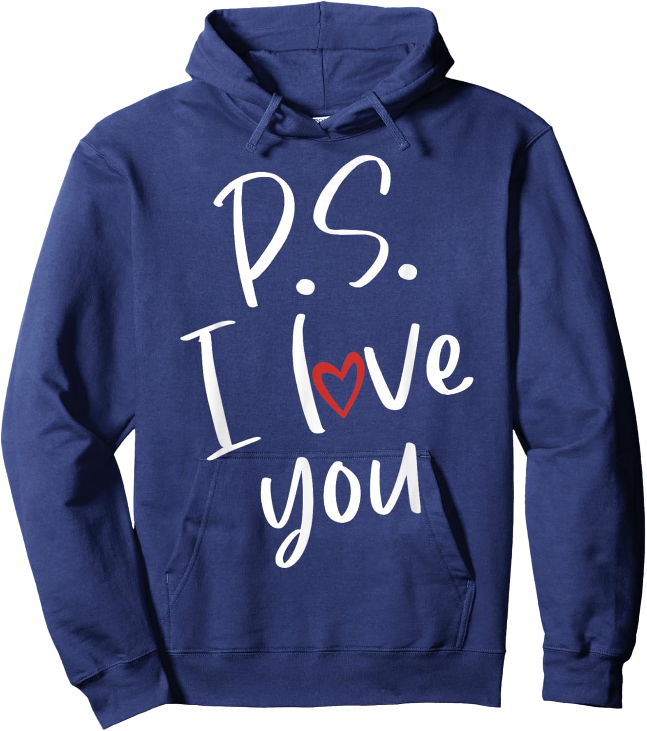 PS I Love You Day Valentine's Day Purple Heart Women Men Kid Hoodie - Hoodie | Navy