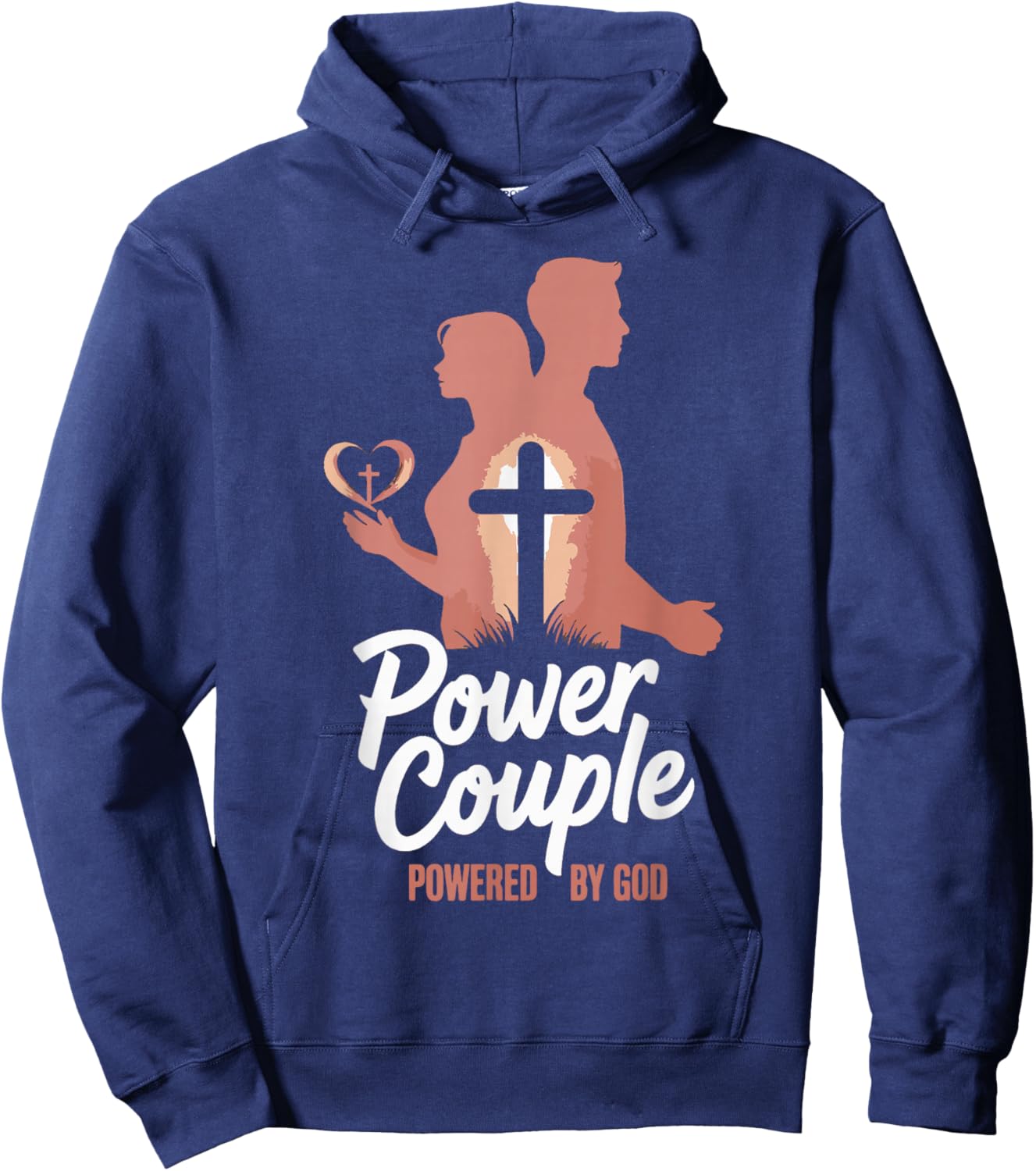 Power Couple Power by God Christian Matching Couple Hoodie - Hoodie | Navy