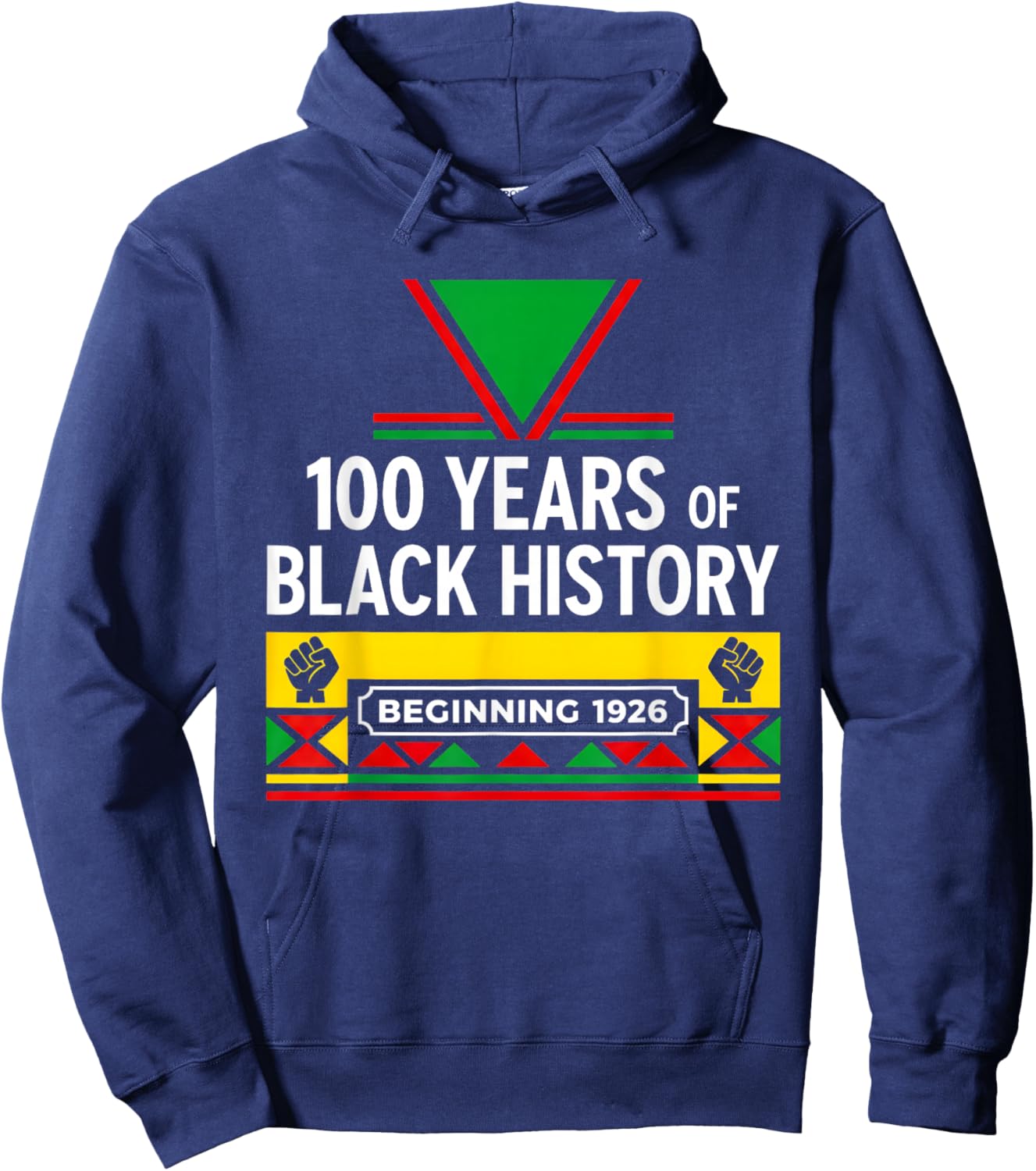 100 Years Black History Beginning 1926 Centennial Hoodie - Hoodie | Navy