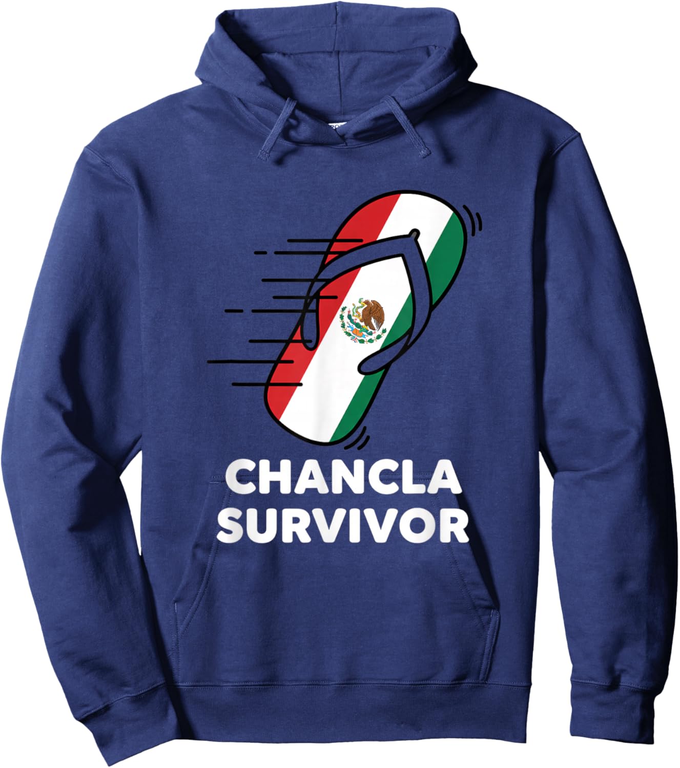 Chancla Survivor Latino Funny Kids Mexican Flip Flop Humor Hoodie - Hoodie | Navy