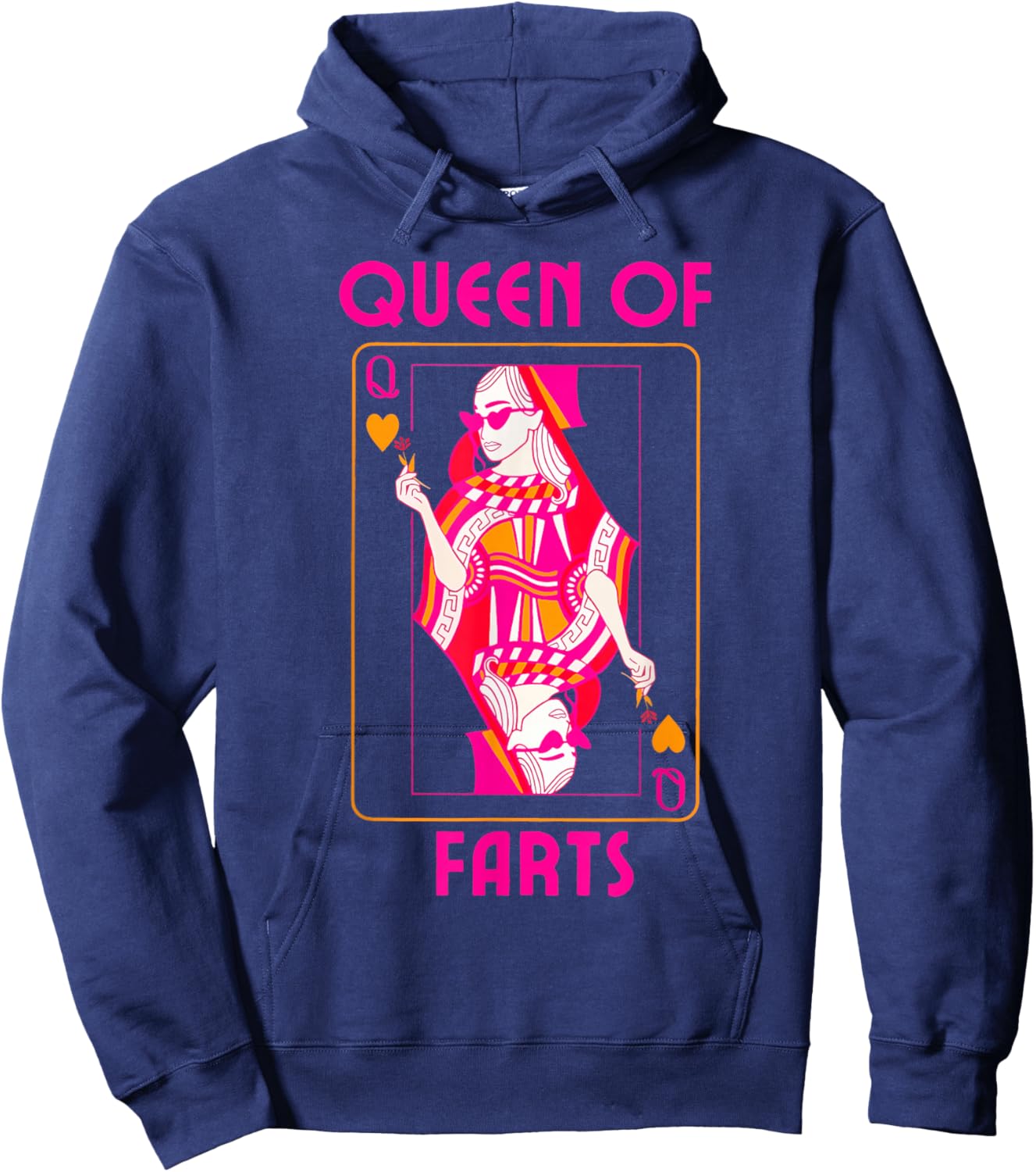 Funny Queen of Fart Farting Humor Inappropriate Embarrassing Hoodie - Hoodie | Navy