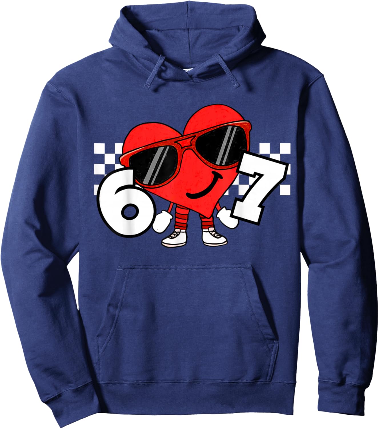 Funny Valentines Heart 67 Six Seven Boys Kids Teens Hoodie - Hoodie | Navy