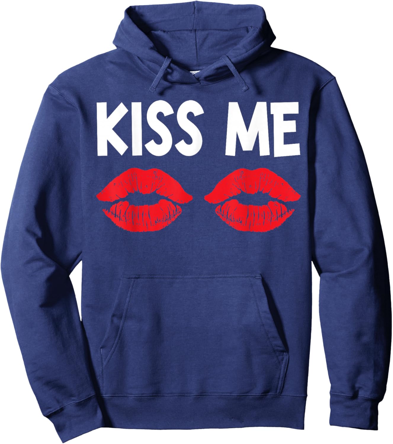 Kiss Me Funny Couples Valentine's Day Couple Matching Hoodie - Hoodie | Navy