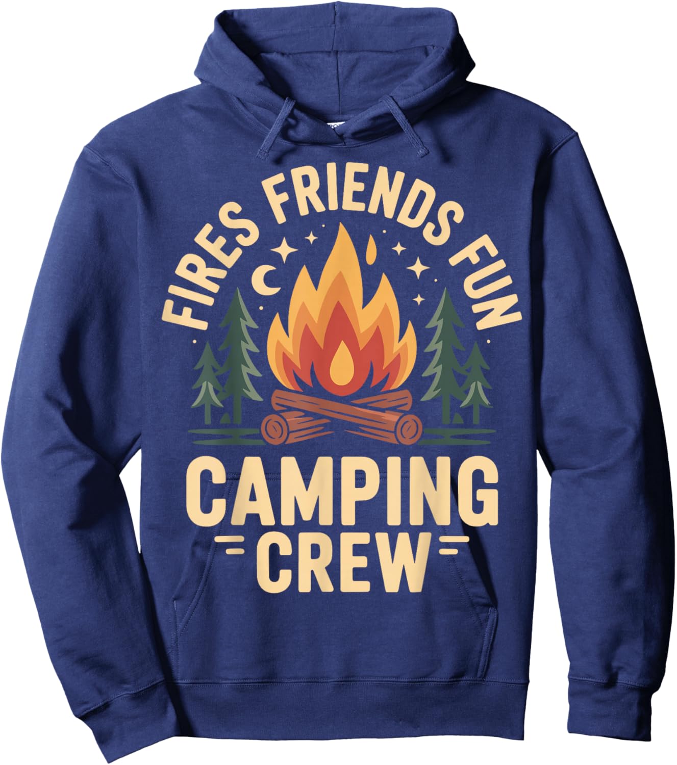 Fires Friends Fun Camping Crew Hoodie - Hoodie | Navy