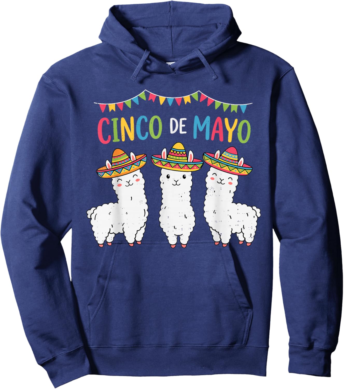 Funny Cinco De Mayo Llama Cute Fiesta 5 De Mayo Women Girls Hoodie - Hoodie | Navy