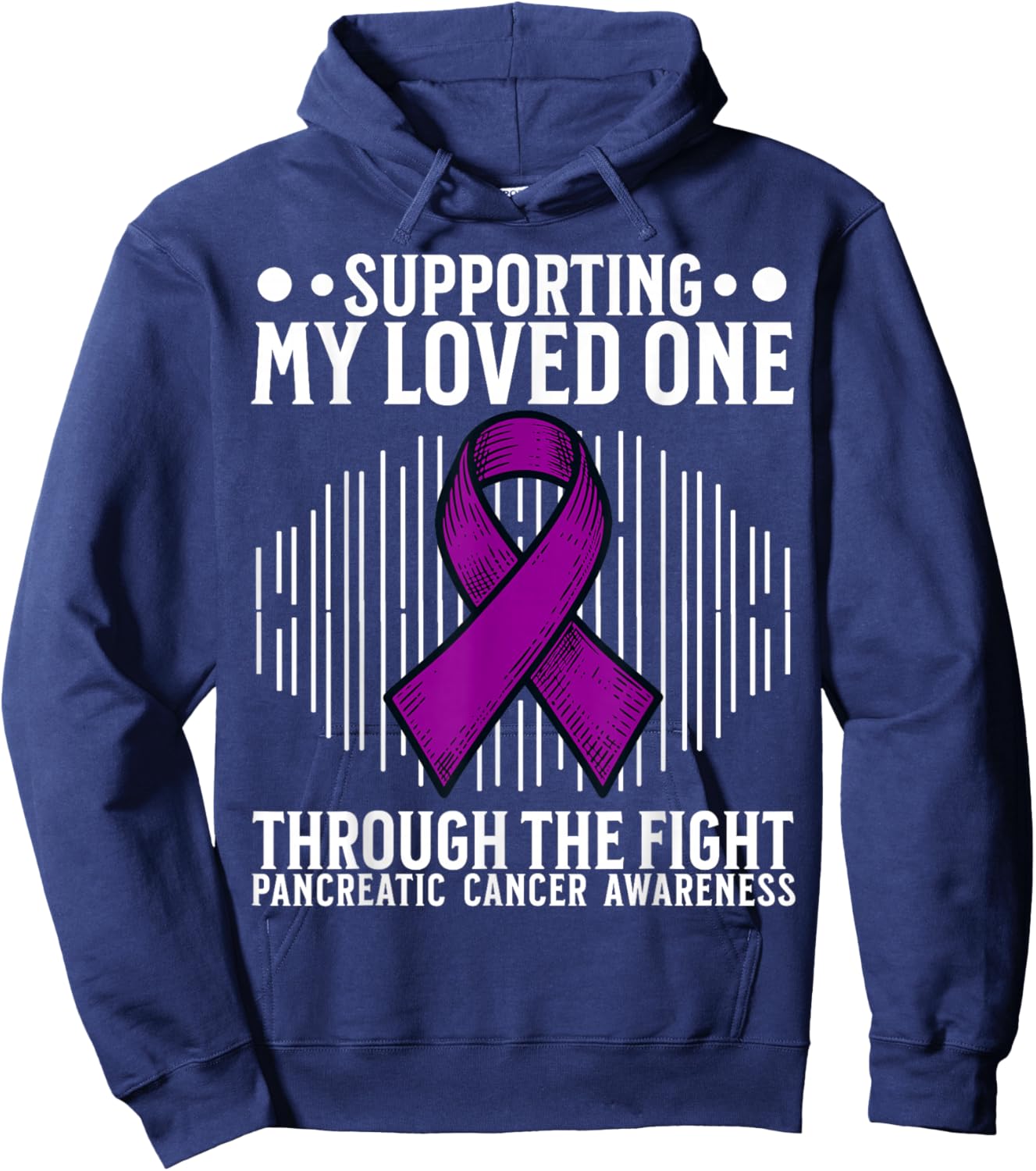 Purple Support Pancreatic Cancer Awareness Products Gifts Hoodie - Hoodie | Navy