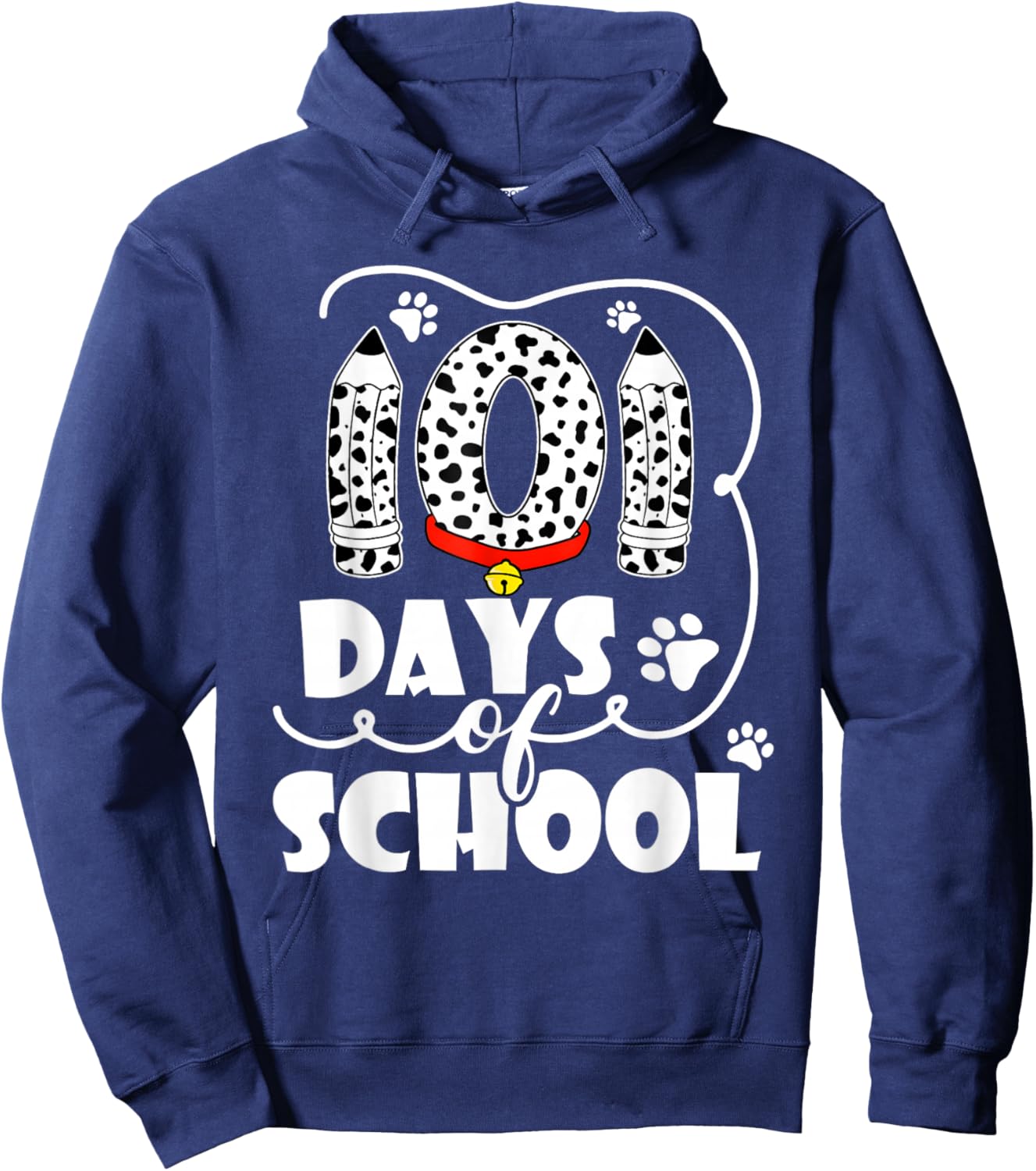 Happy 101 Days School Cute Dog 100 Days Smarter Student Kids Hoodie - Hoodie | Navy