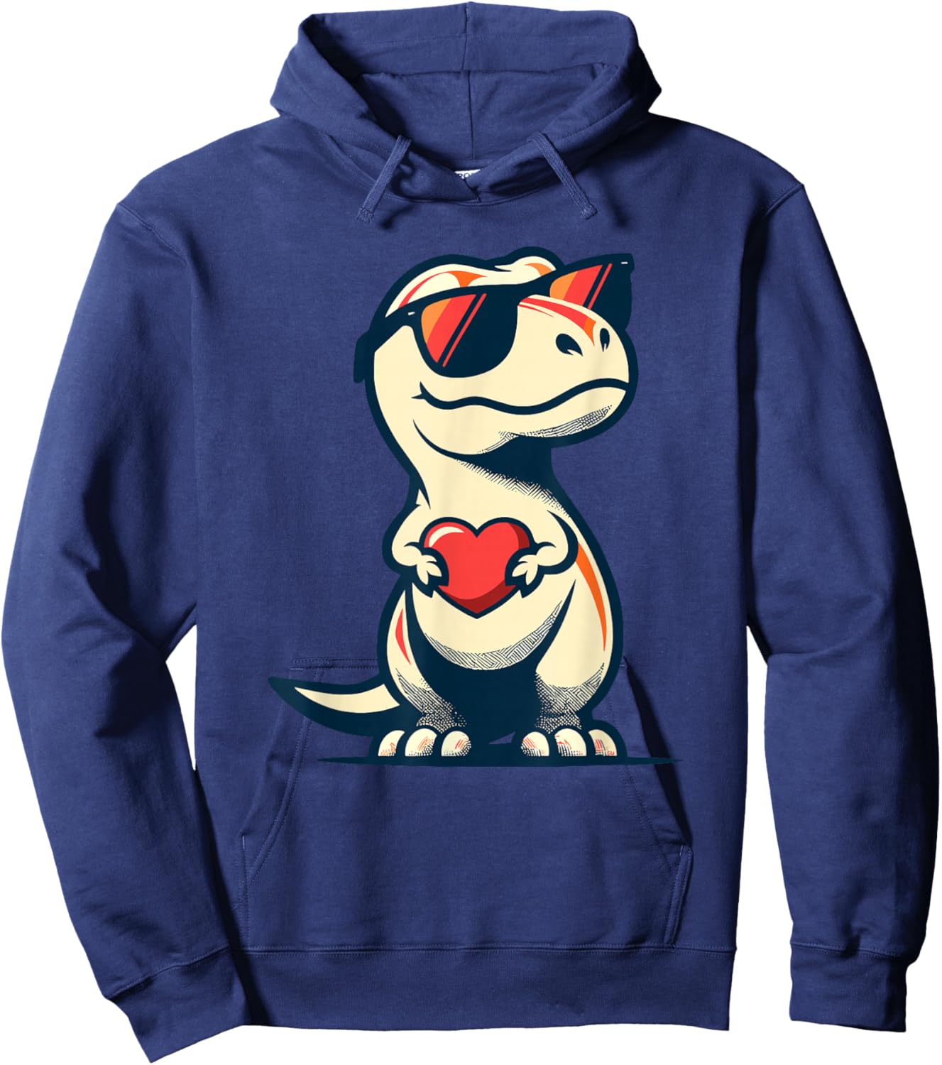 Dinosaur T-Rex Love Men Women Kids Funny St. Valentine's Hoodie - Hoodie | Navy