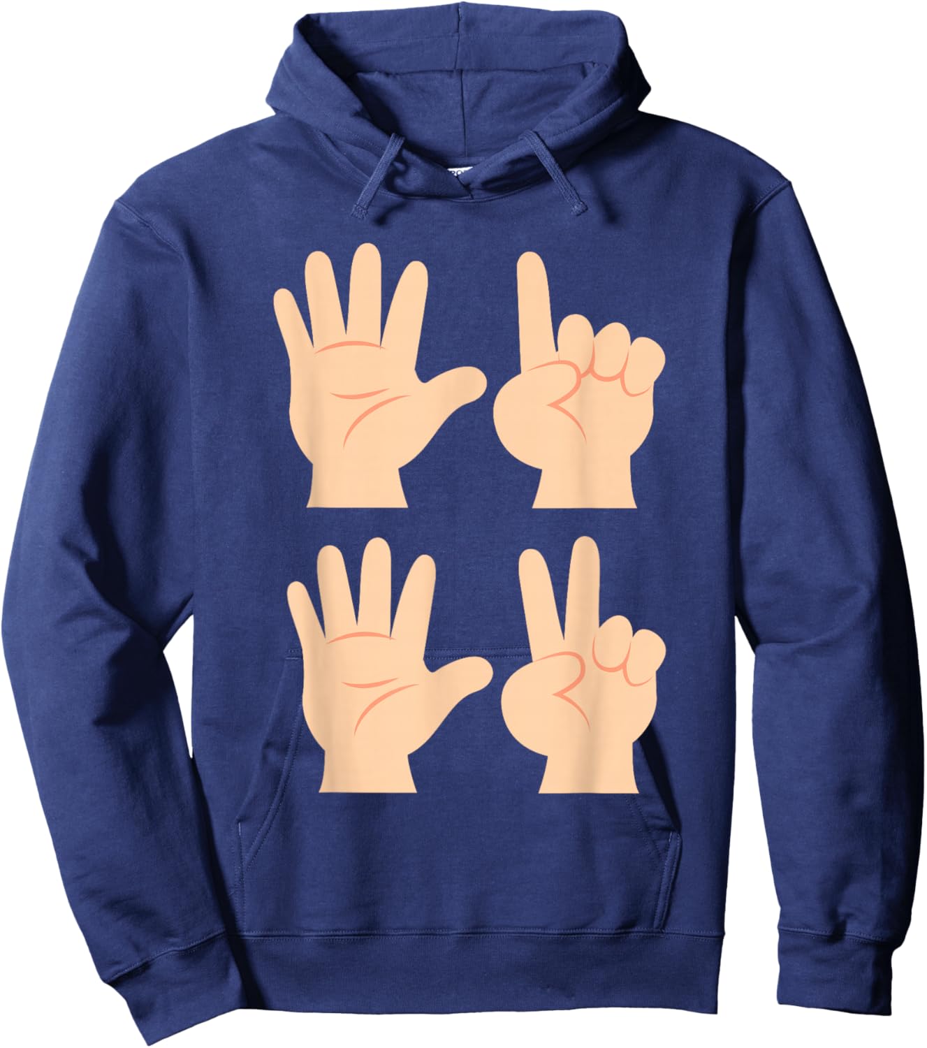 Six Seven 6 7 Meme ASL Sign Language Hoodie - Hoodie | Navy
