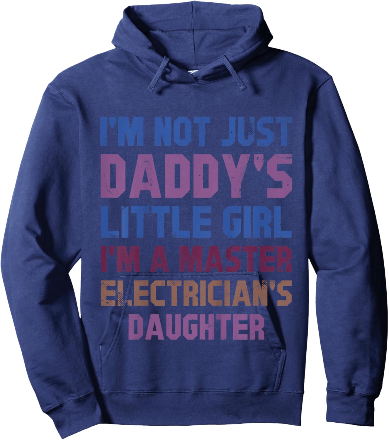 Funny Daddy’s Little Girl Master Electrician Daughter Humor Hoodie - Hoodie | Navy