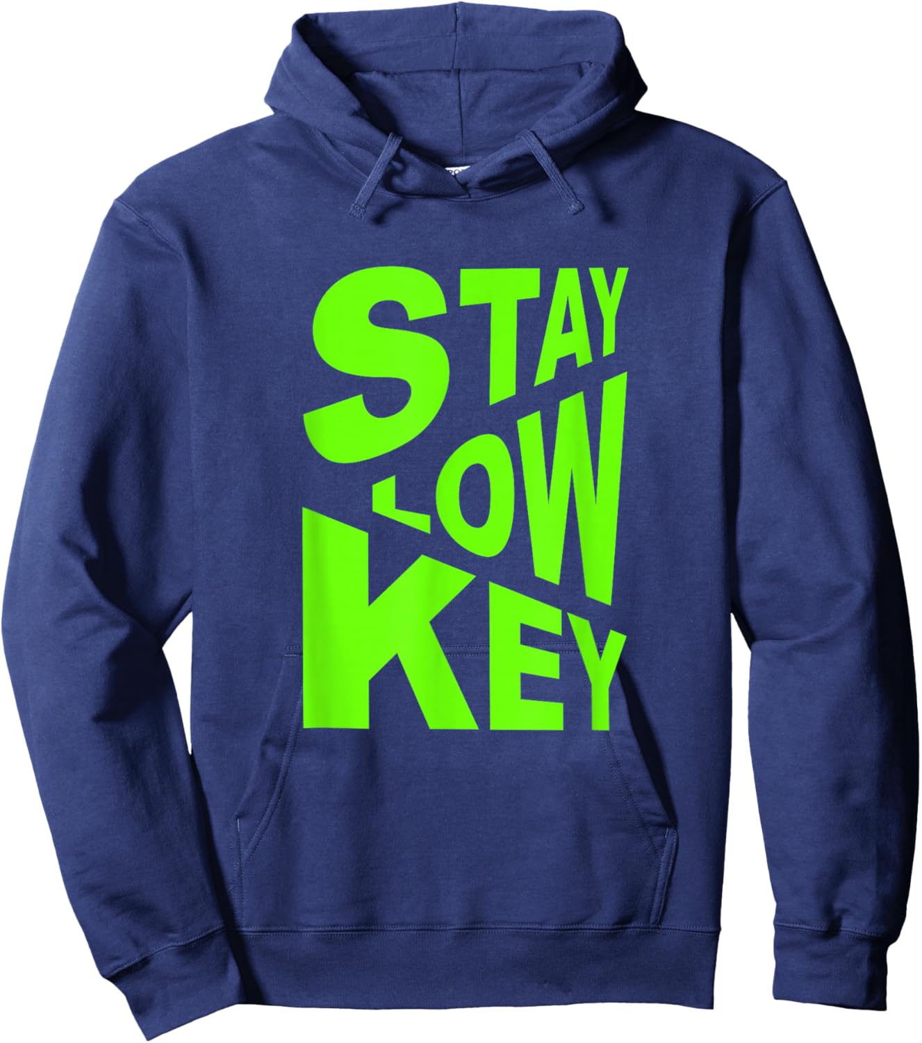 Green Color Stay Low-Key Green Graphic Hoodie - Hoodie | Navy