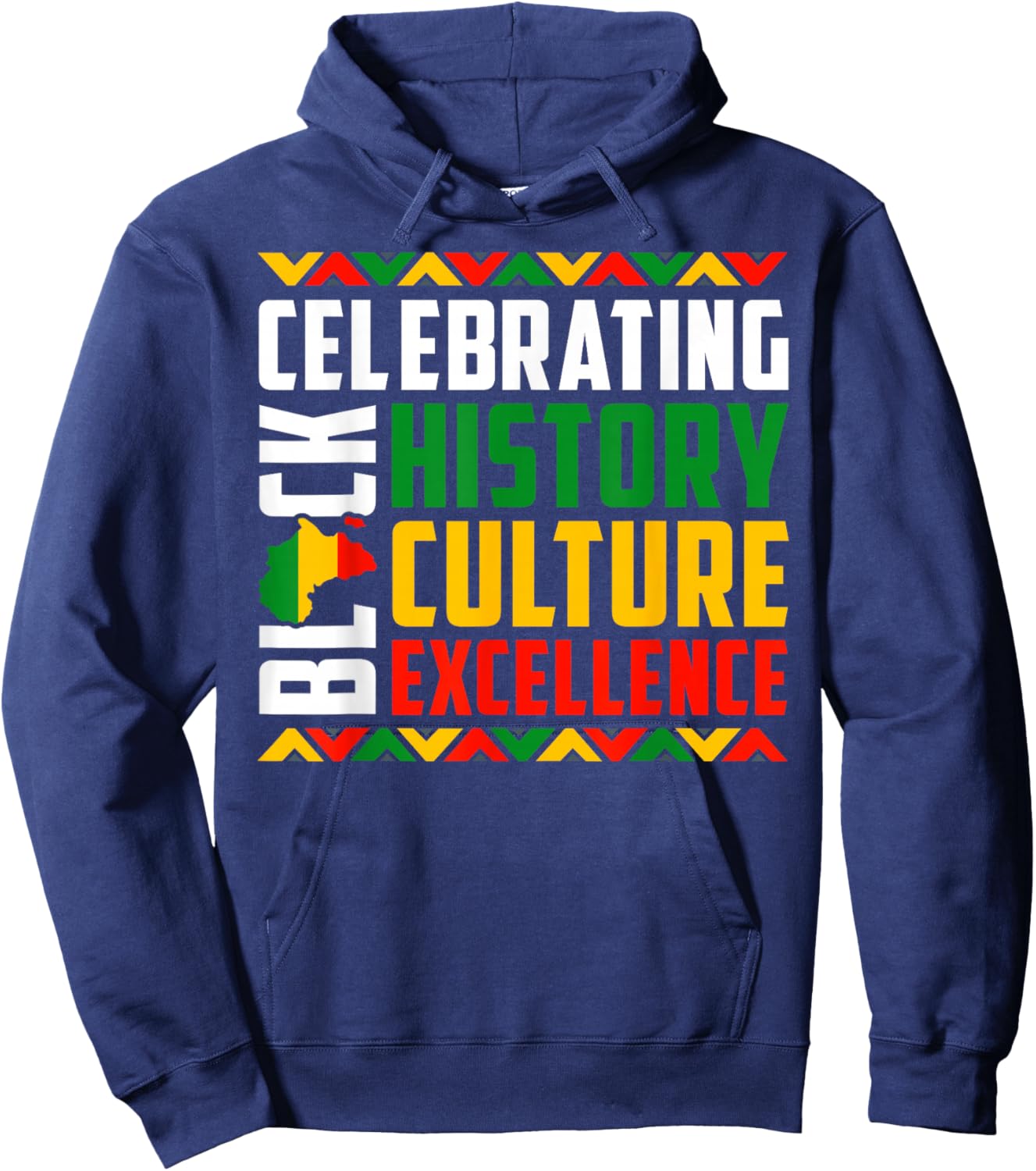 Celebrating Black History Month Afro African Men Women Kids Hoodie - Hoodie | Navy