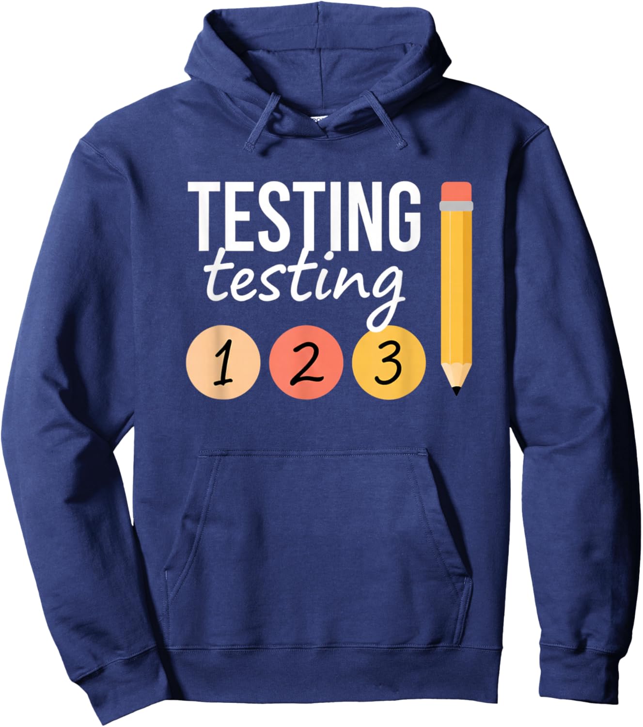 Teacher Testing Day, Testing 1 2 3 Classroom Vibes Hoodie - Hoodie | Navy