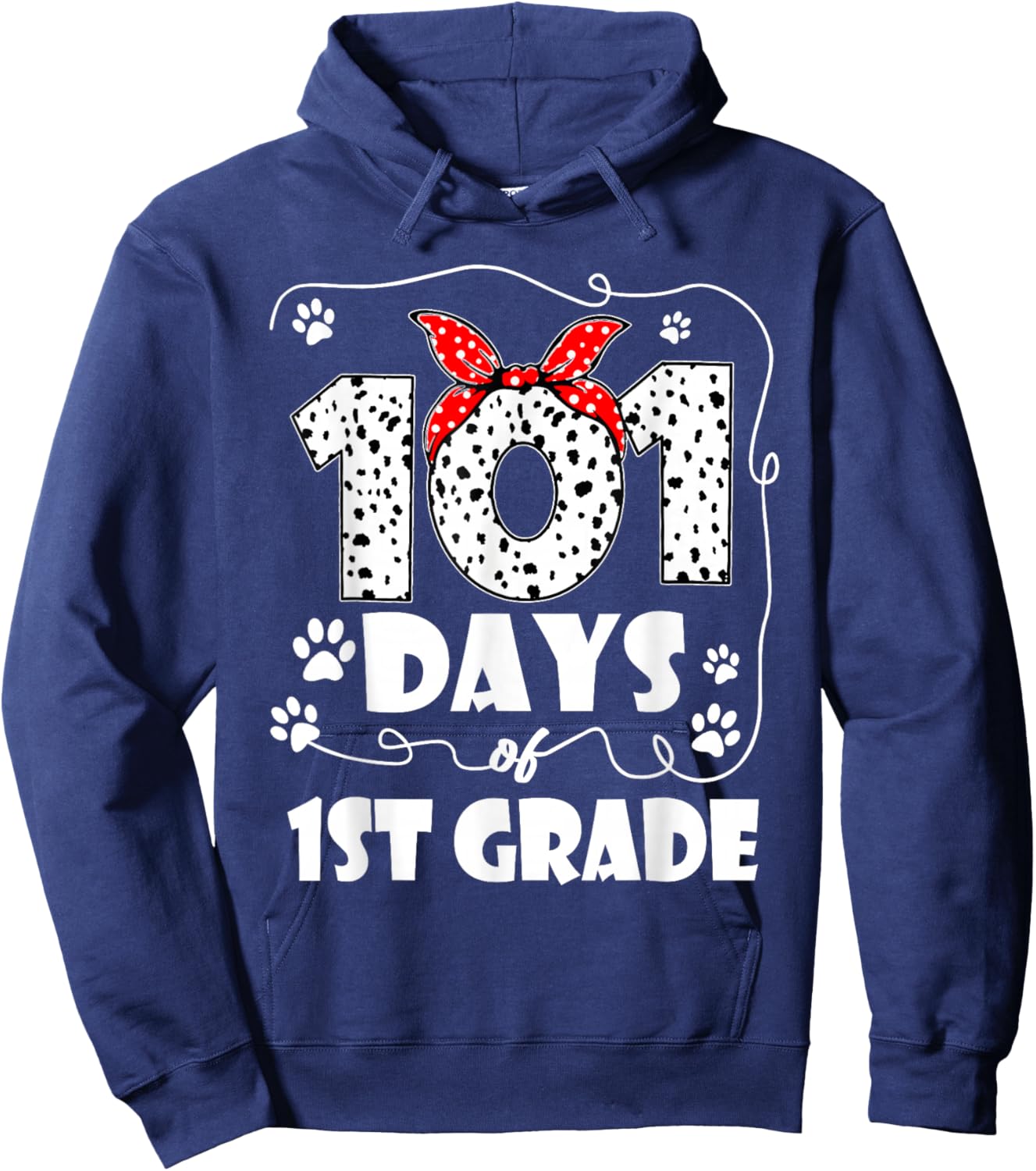 101 Days 1st Grade 100 Days School Dog 100th Day Students Hoodie - Hoodie | Navy
